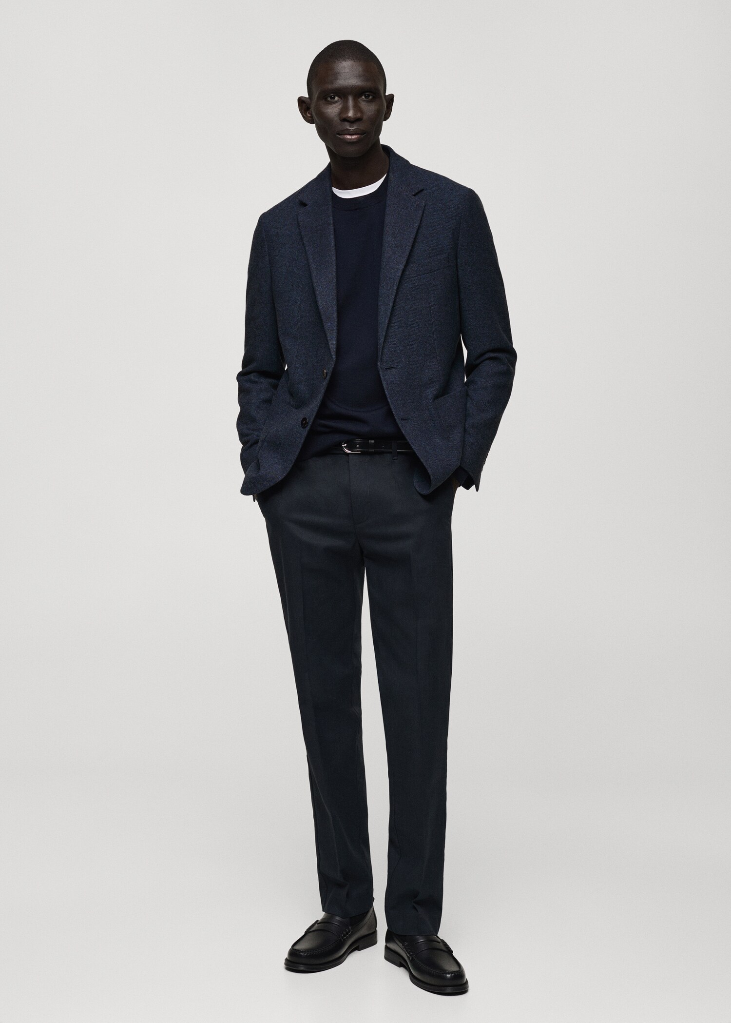 Slim-Fit-Blazer aus Wollgemisch - Allgemeine Ansicht