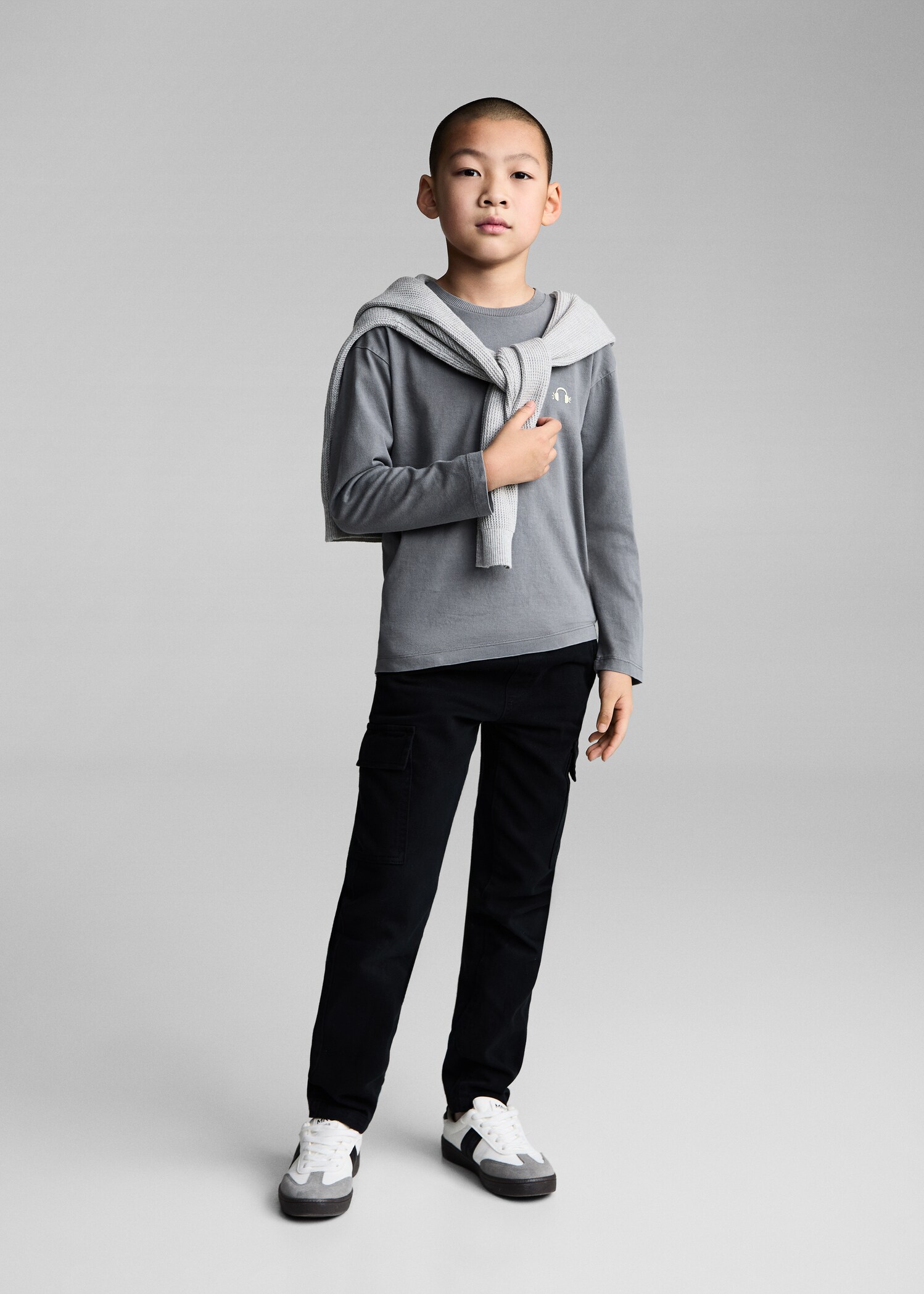 Washed-effect cotton t-shirt - General plane