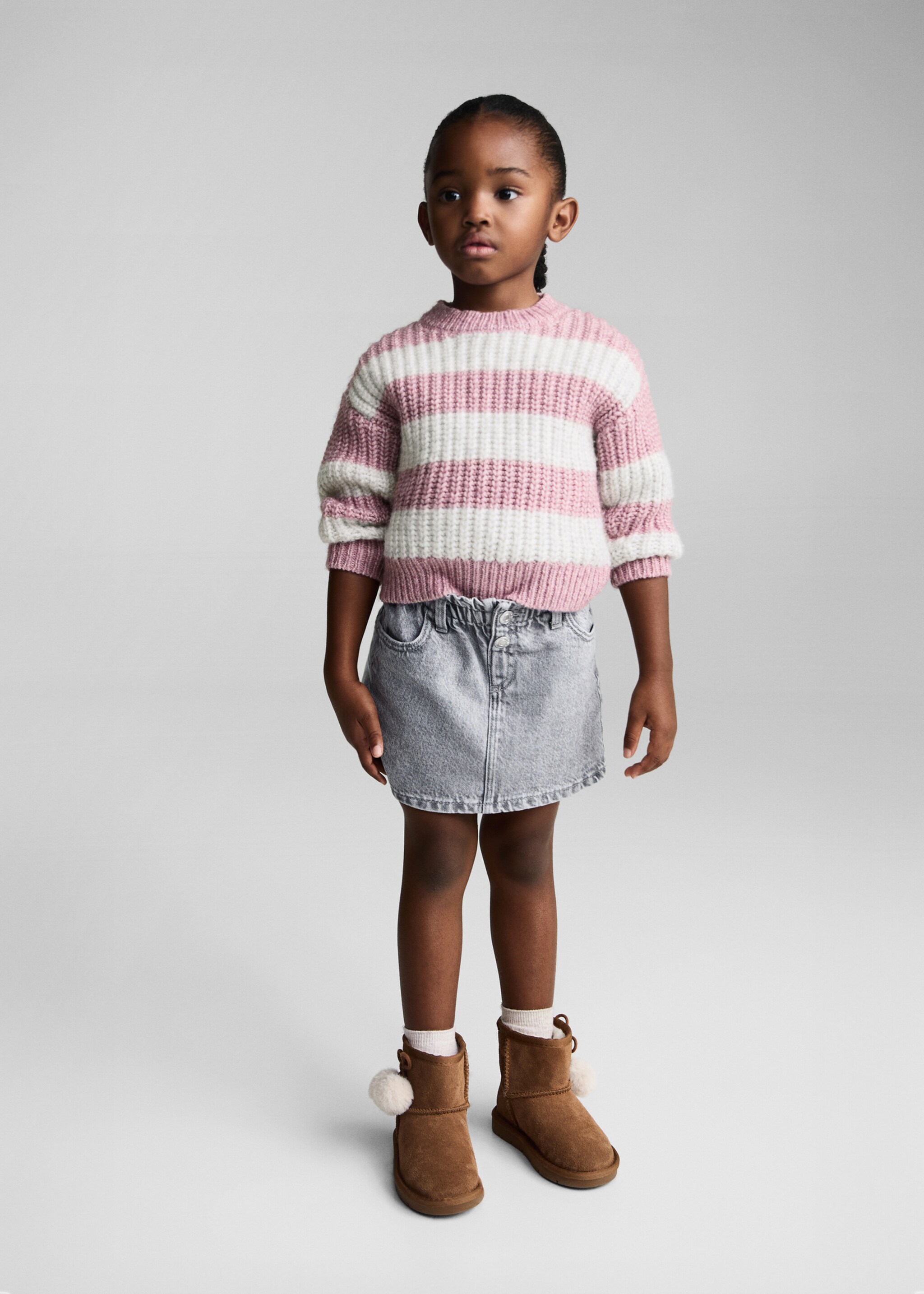 Striped rib sweater - General plane, Pink. Ref: 87030648-00.
