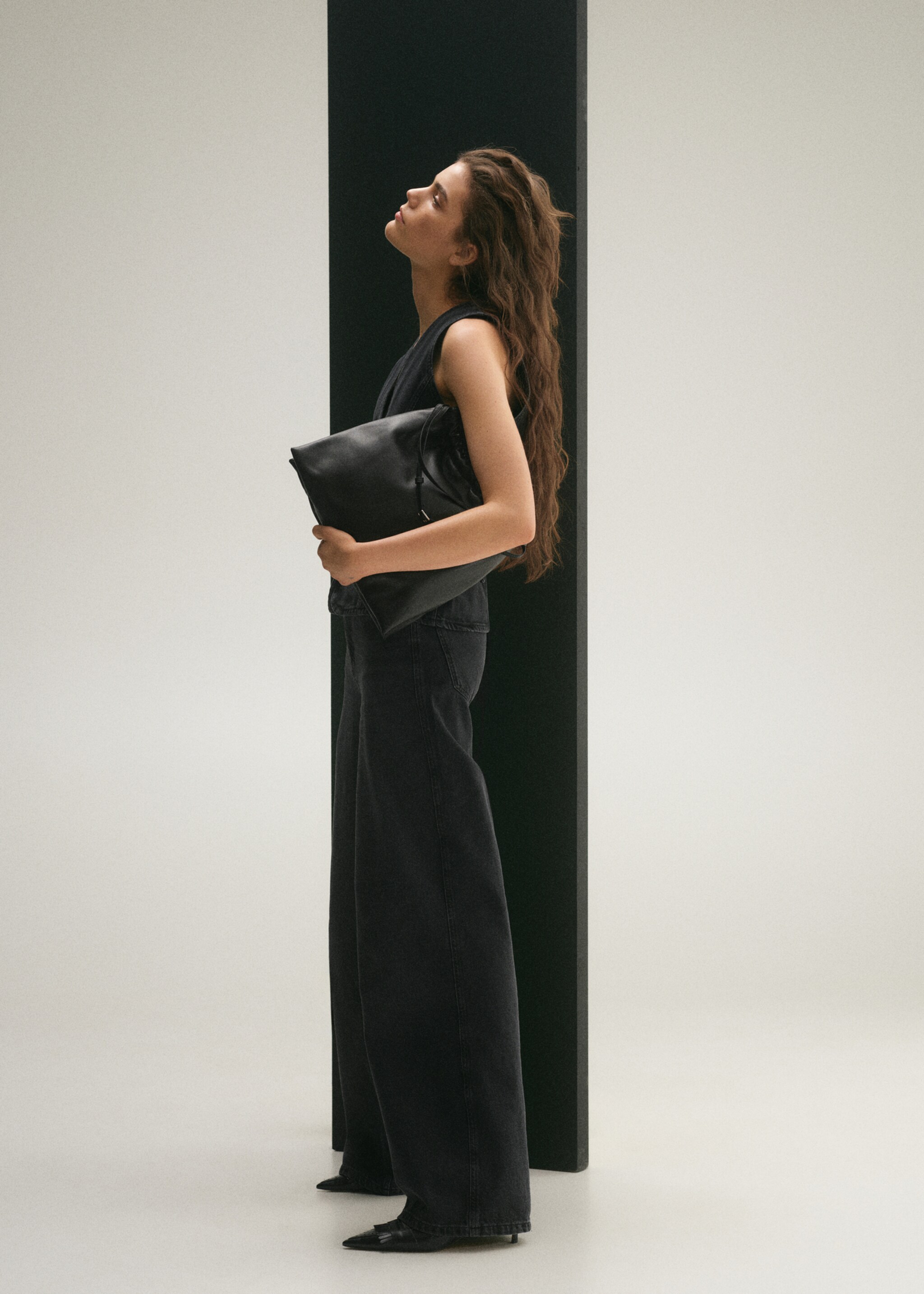 Jean large taille haute - Plan général, Gris. Ref: 87030651-00.