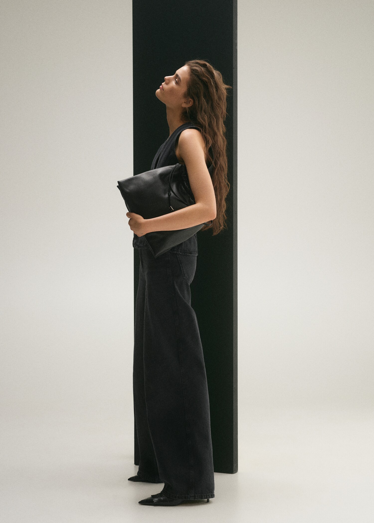 Jean large taille haute - Plan général