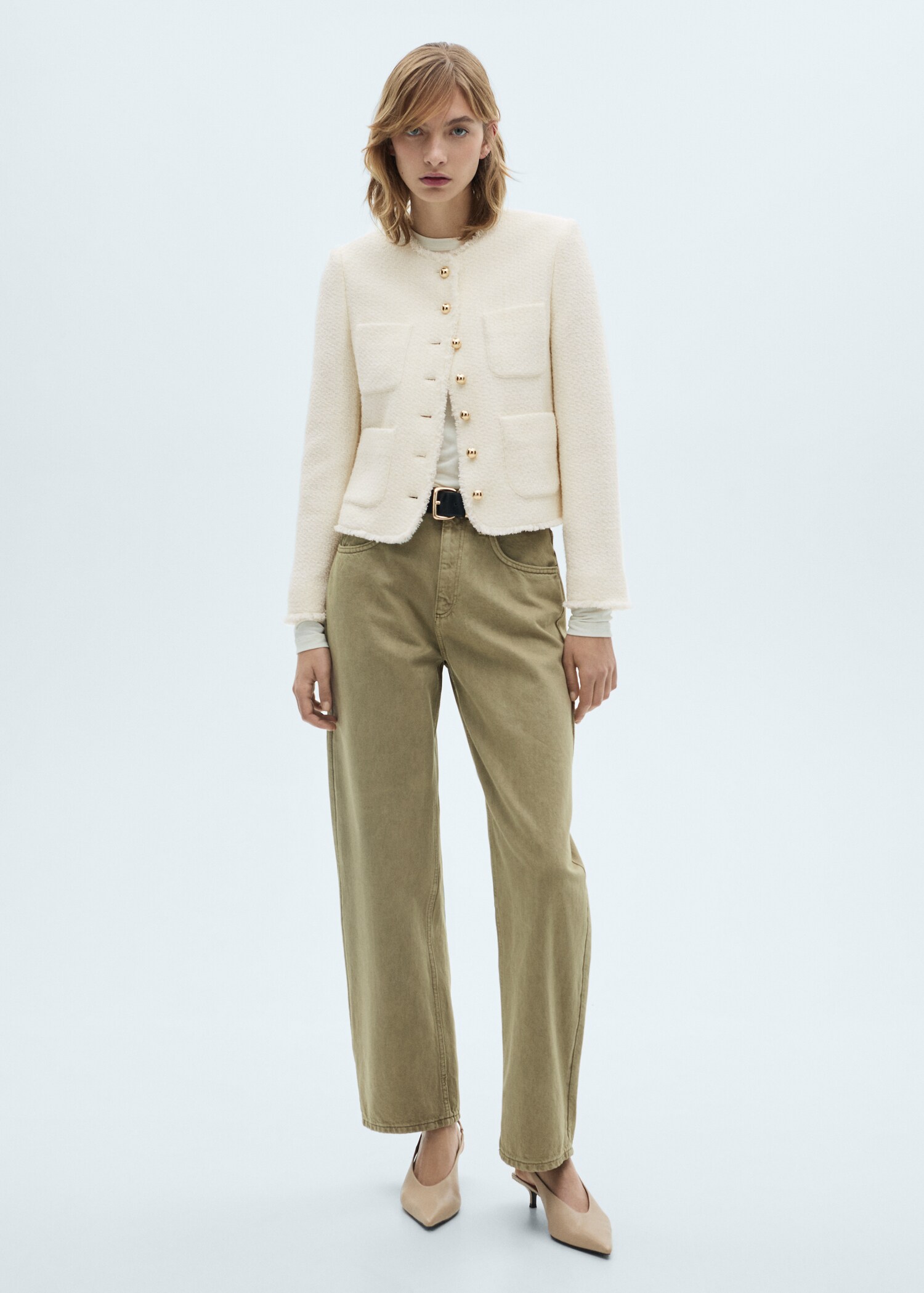 Veste tweed boutons bijoux - Plan général