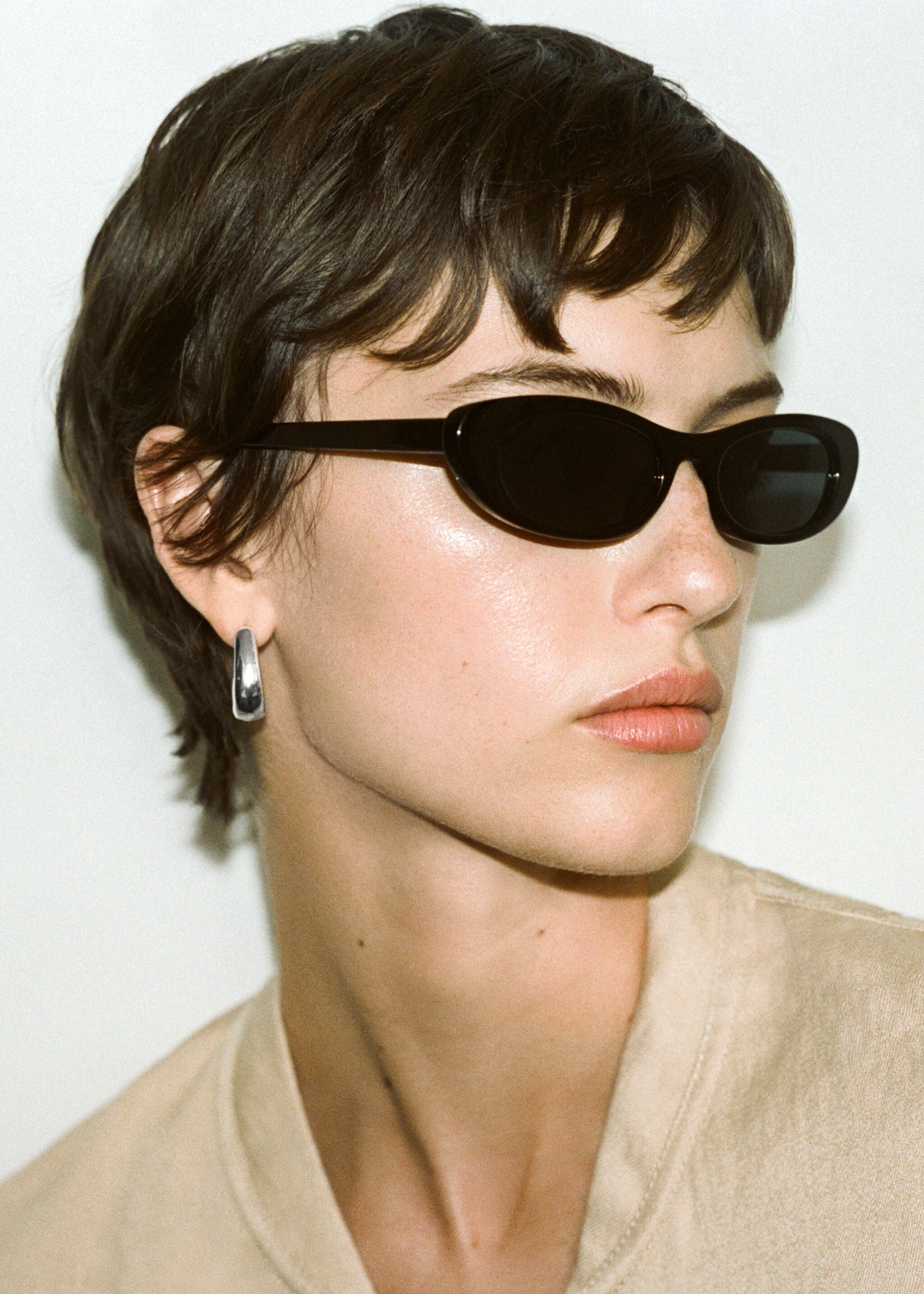 Pendientes aros irregulares - Plano general, Plata. Ref: 87031060-00.