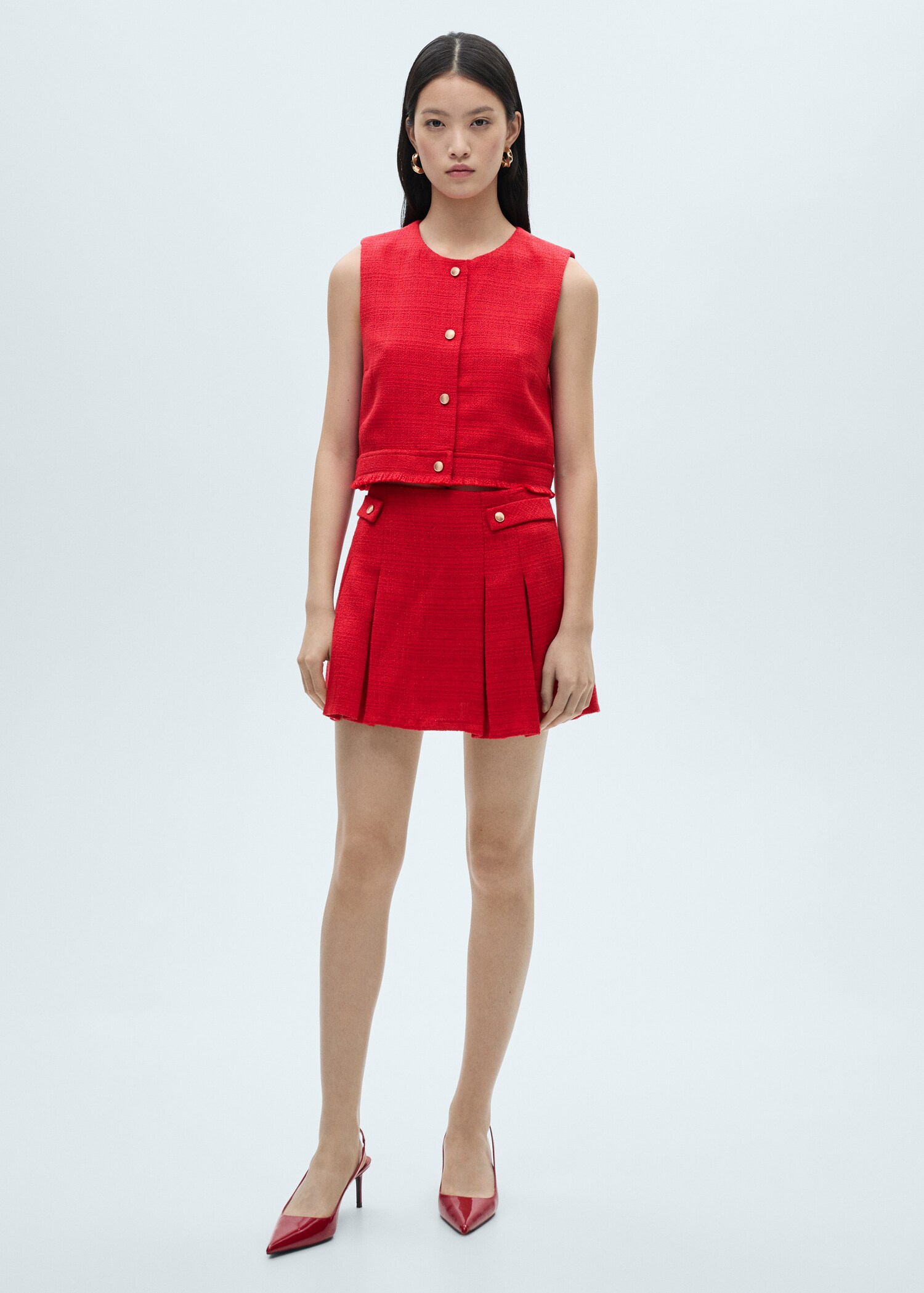 Jupe plissée tweed - Plan général