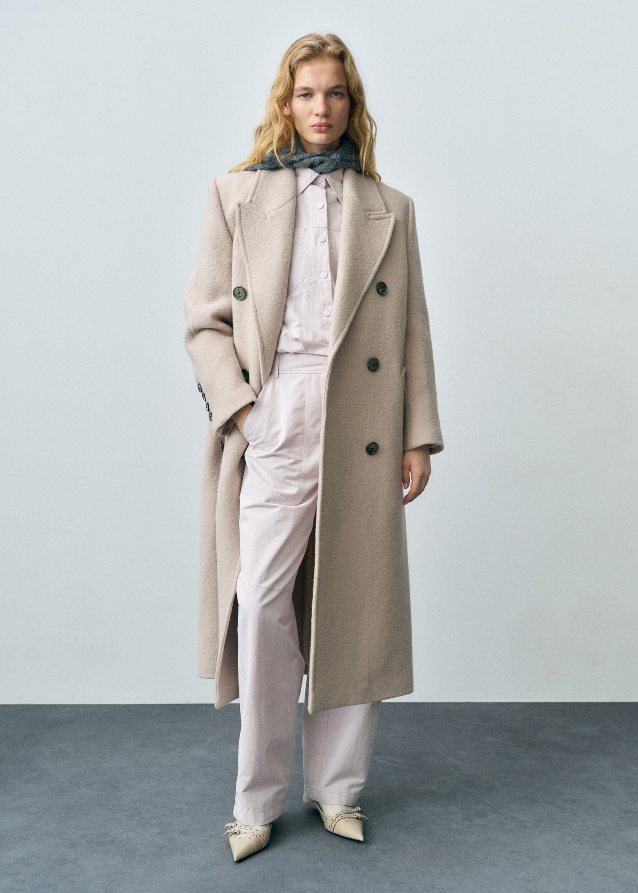 Hlače širokih nogavica s ukrasnim šavovima - Opći prikaz, Lila. Ref: 87032538-00.