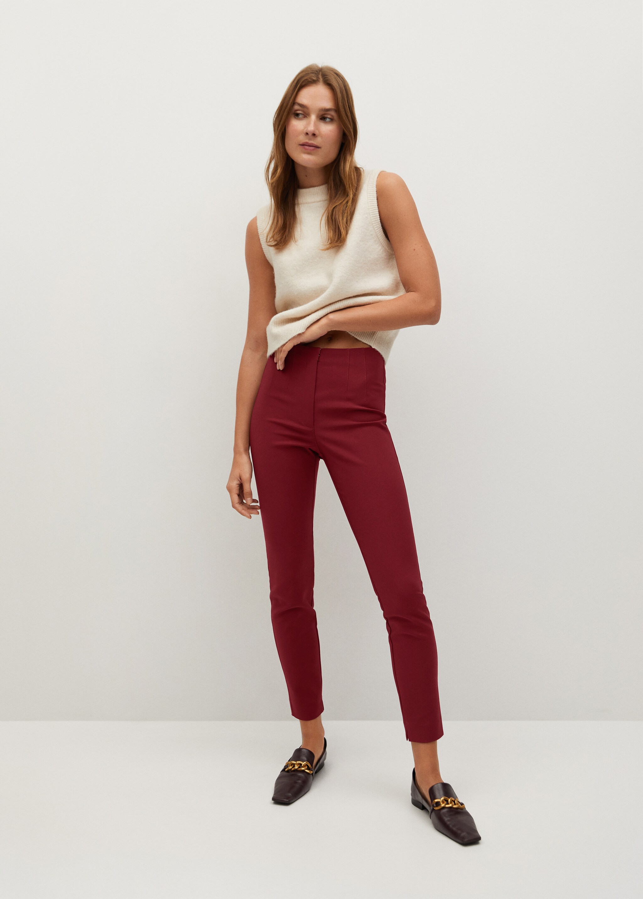 Cotton leggings with pleat detail - General plane