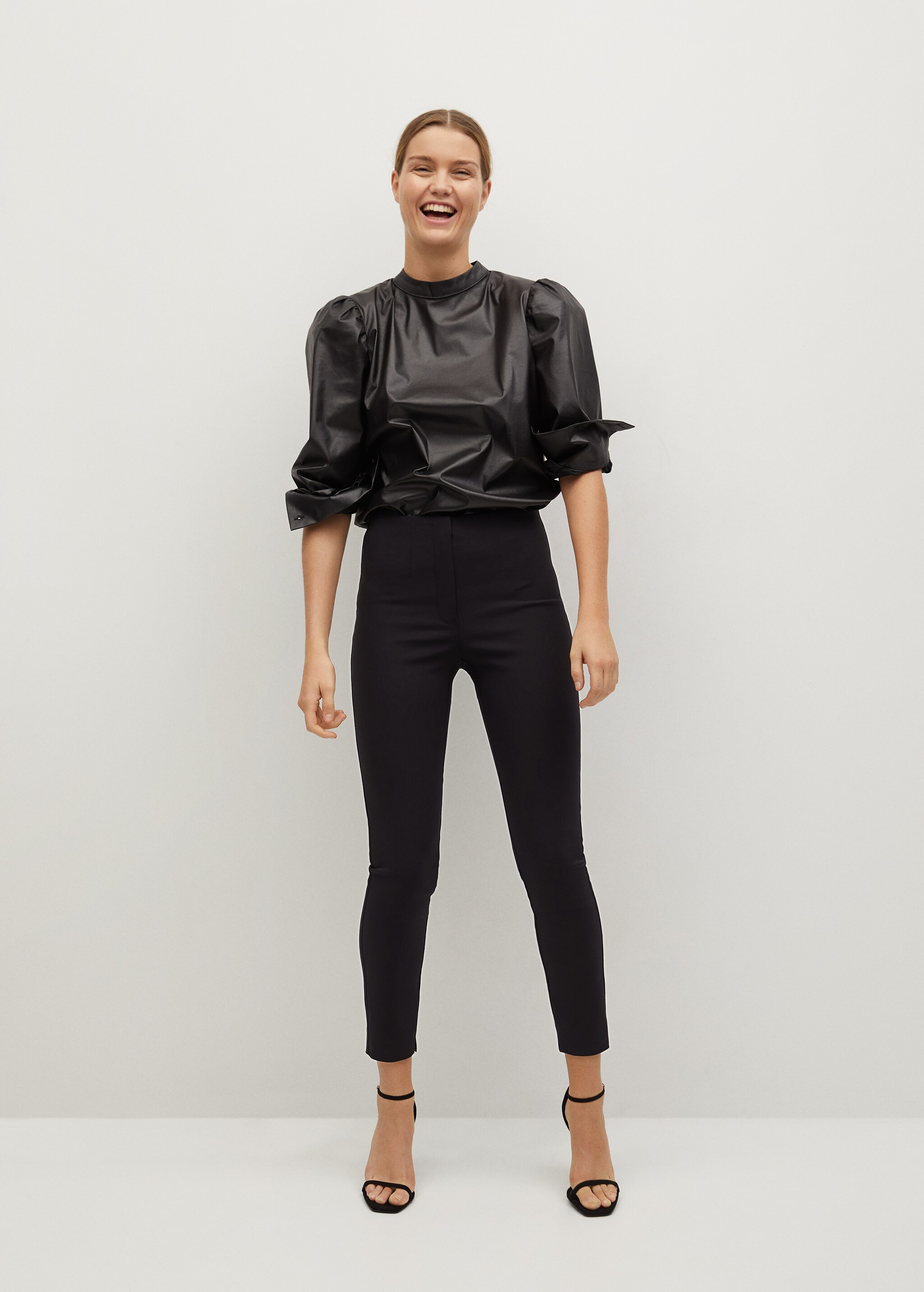 Cotton leggings with pleat detail - General plane