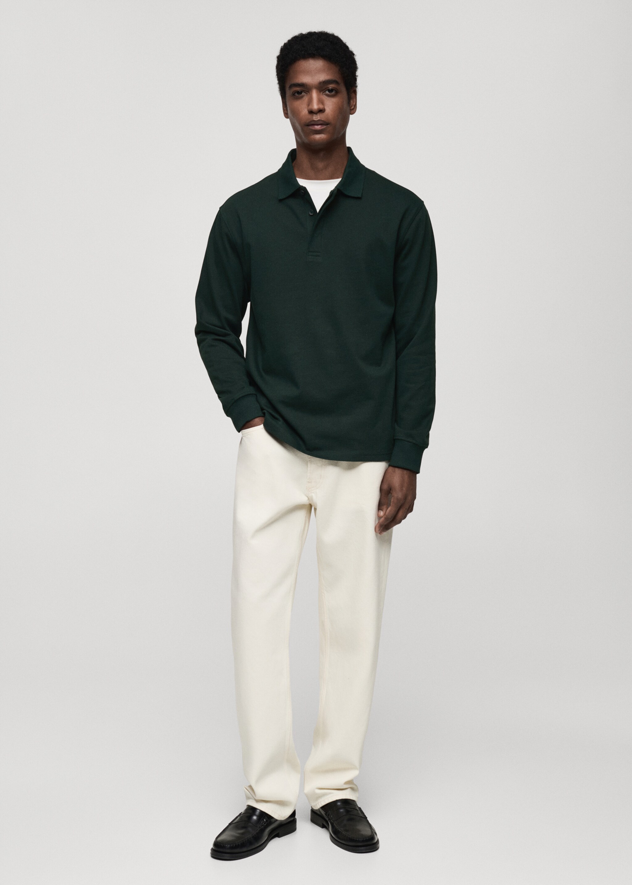 100% cotton polo sweatshirt - General plane, Green. Ref: 87032892-00.