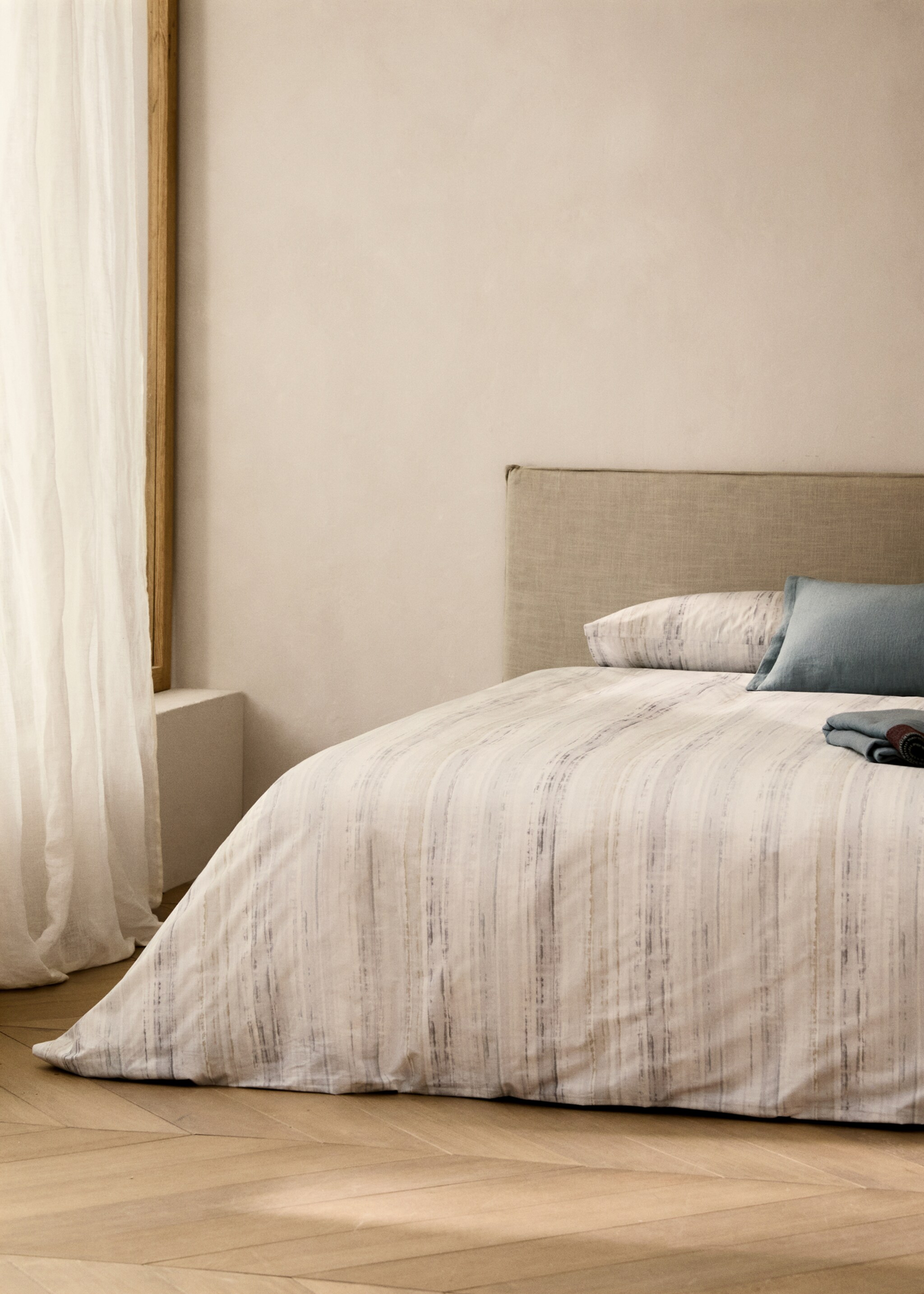 Funda nòrdica cotó percala estampat difuminat llit 150/160 cm - Pla general, Gris. Ref: 87032924-00.