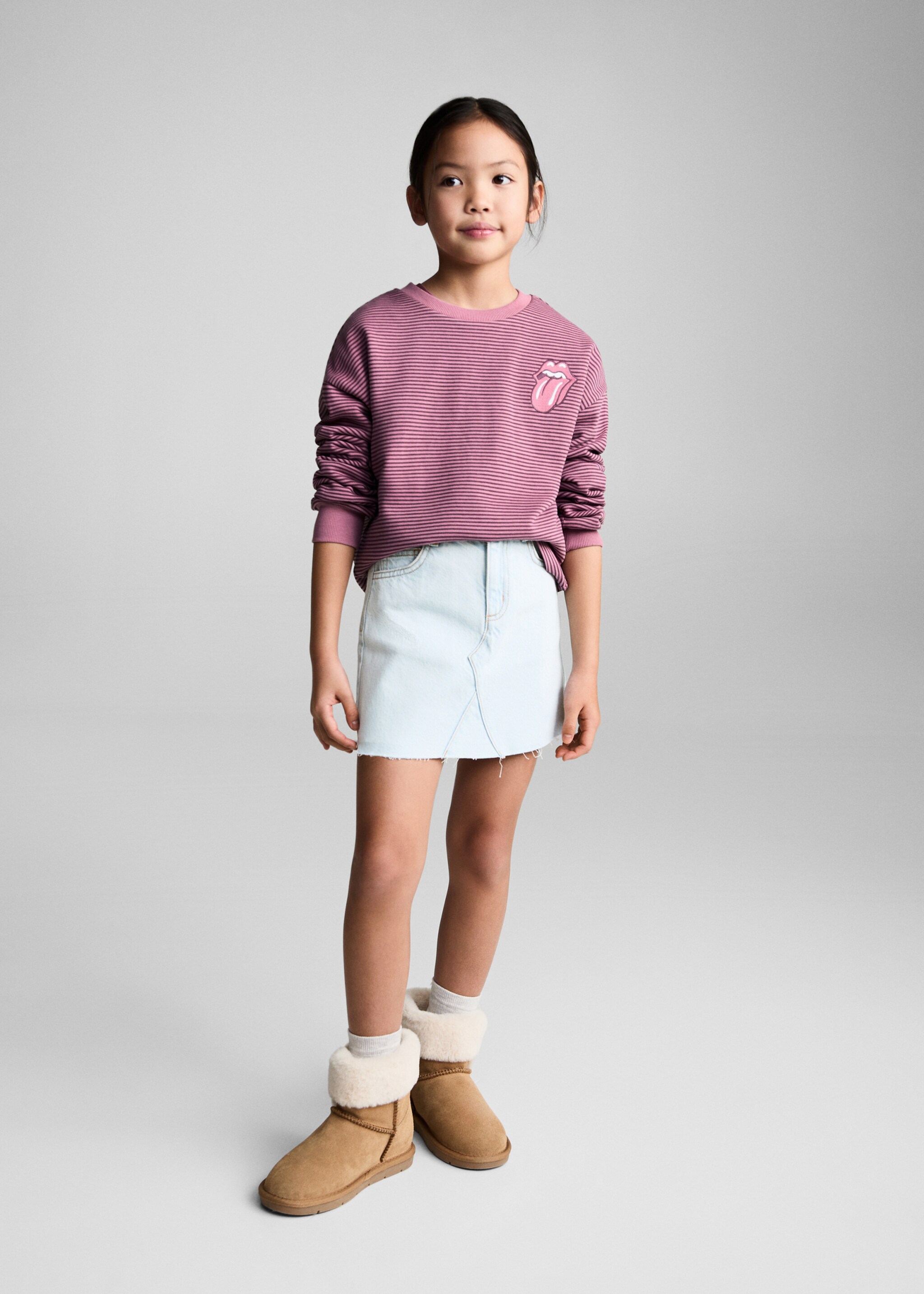 Denim mini-skirt - General plane, Light Blue. Ref: 87033270-00.