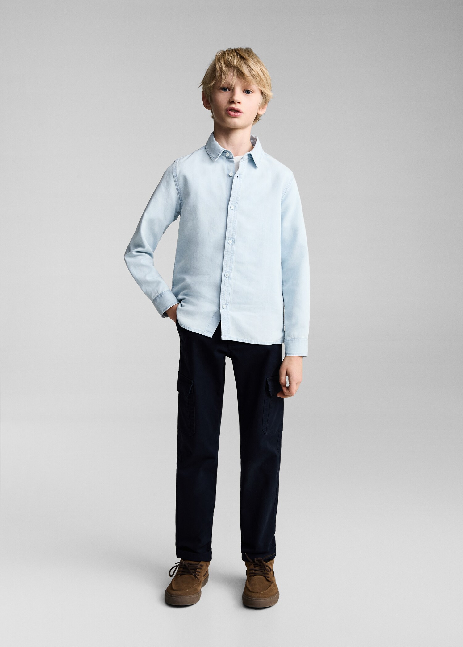 Slim-fit denim shirt - General plane