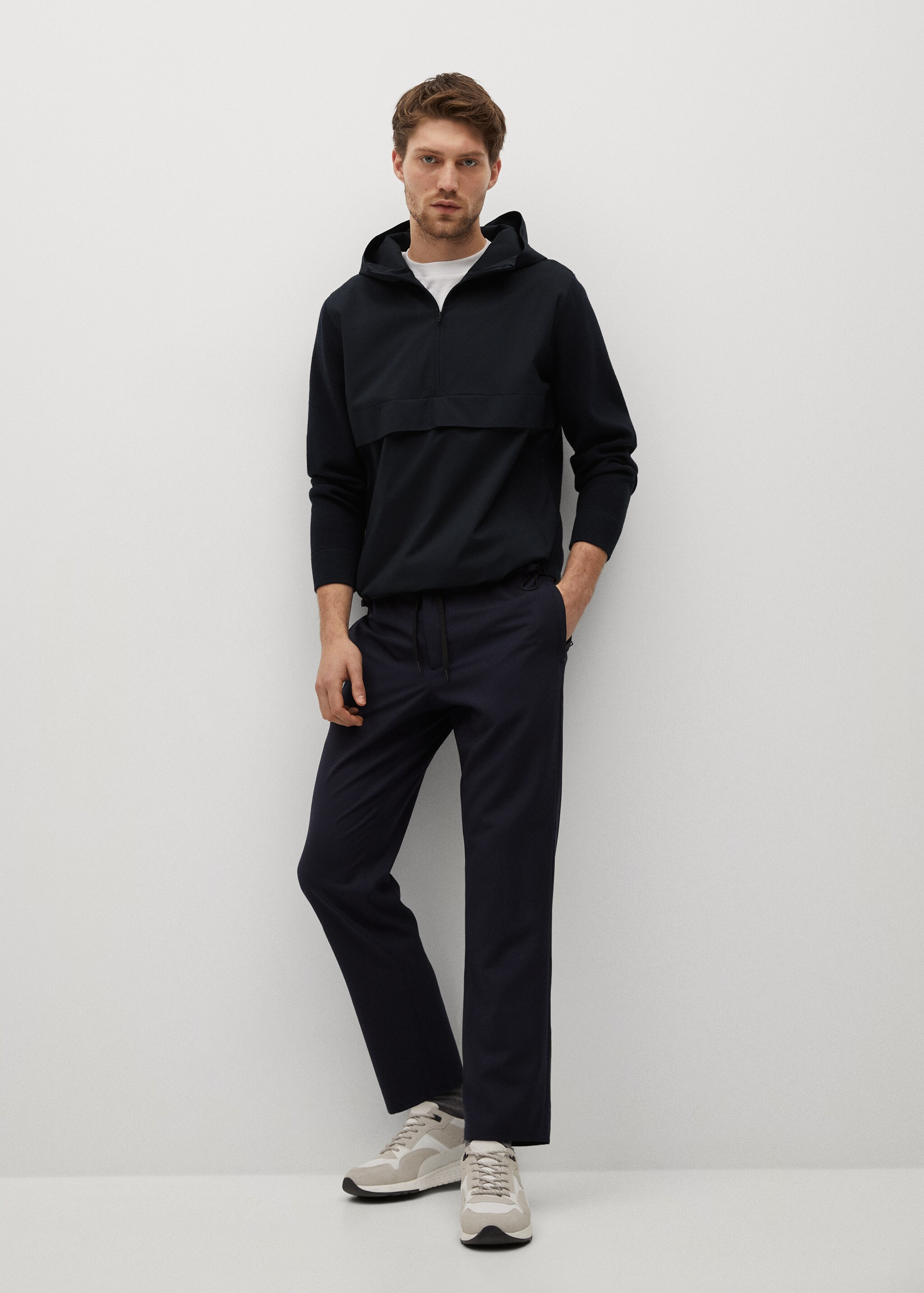 Sudadera combinada punto cremallera - Plano general