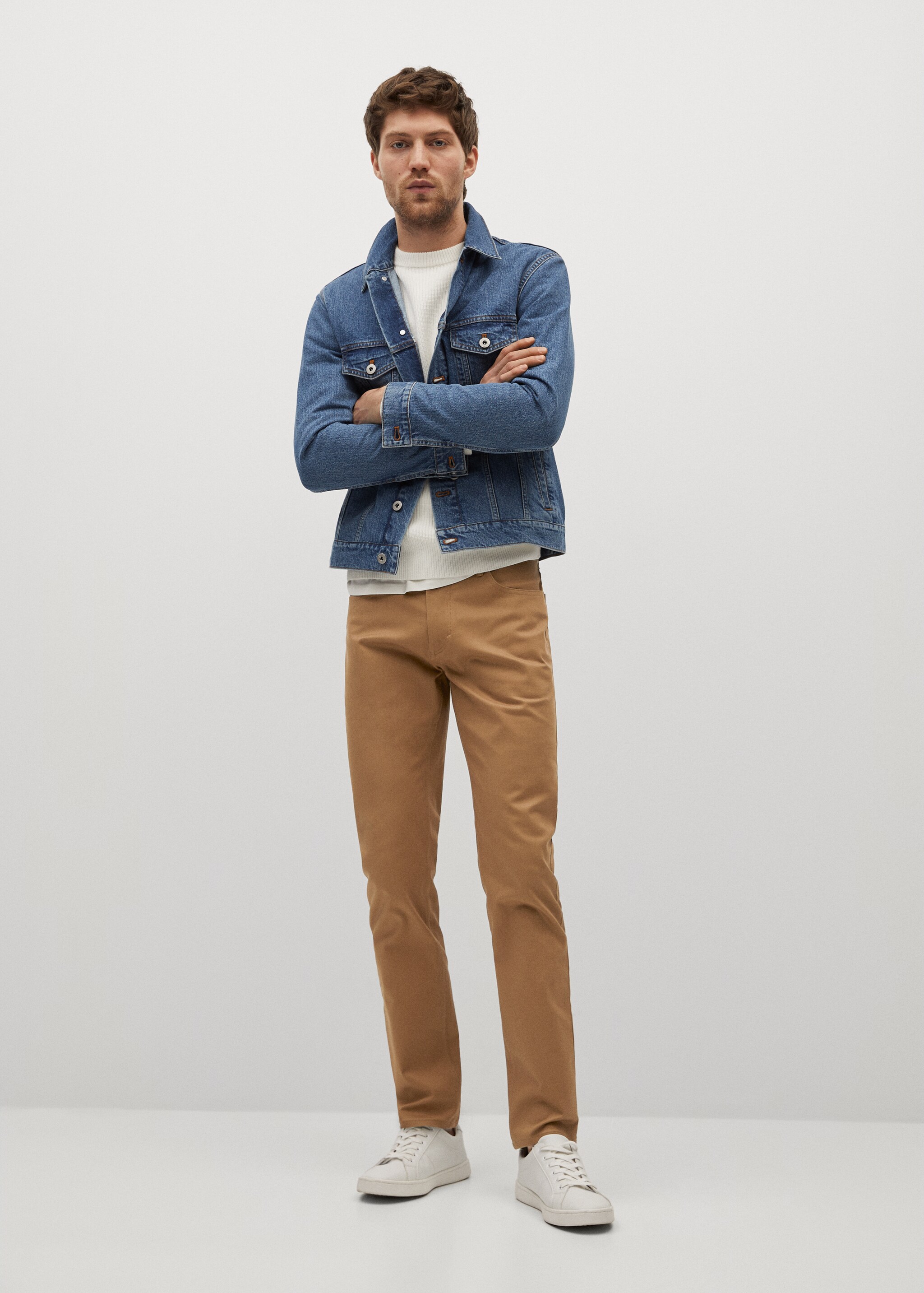 Keprové kalhoty džínového stylu slim fit - Celkový náhled