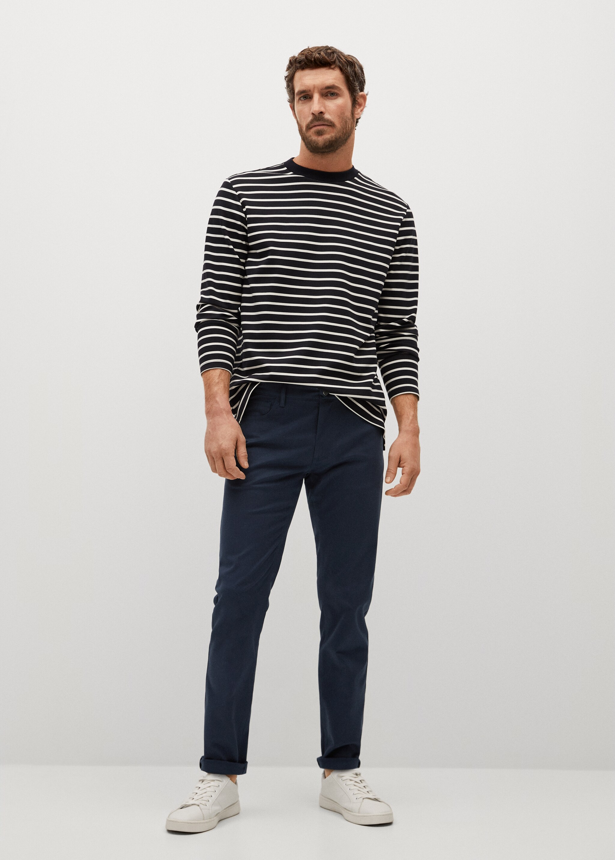 Keprové kalhoty džínového stylu slim fit - Celkový náhled