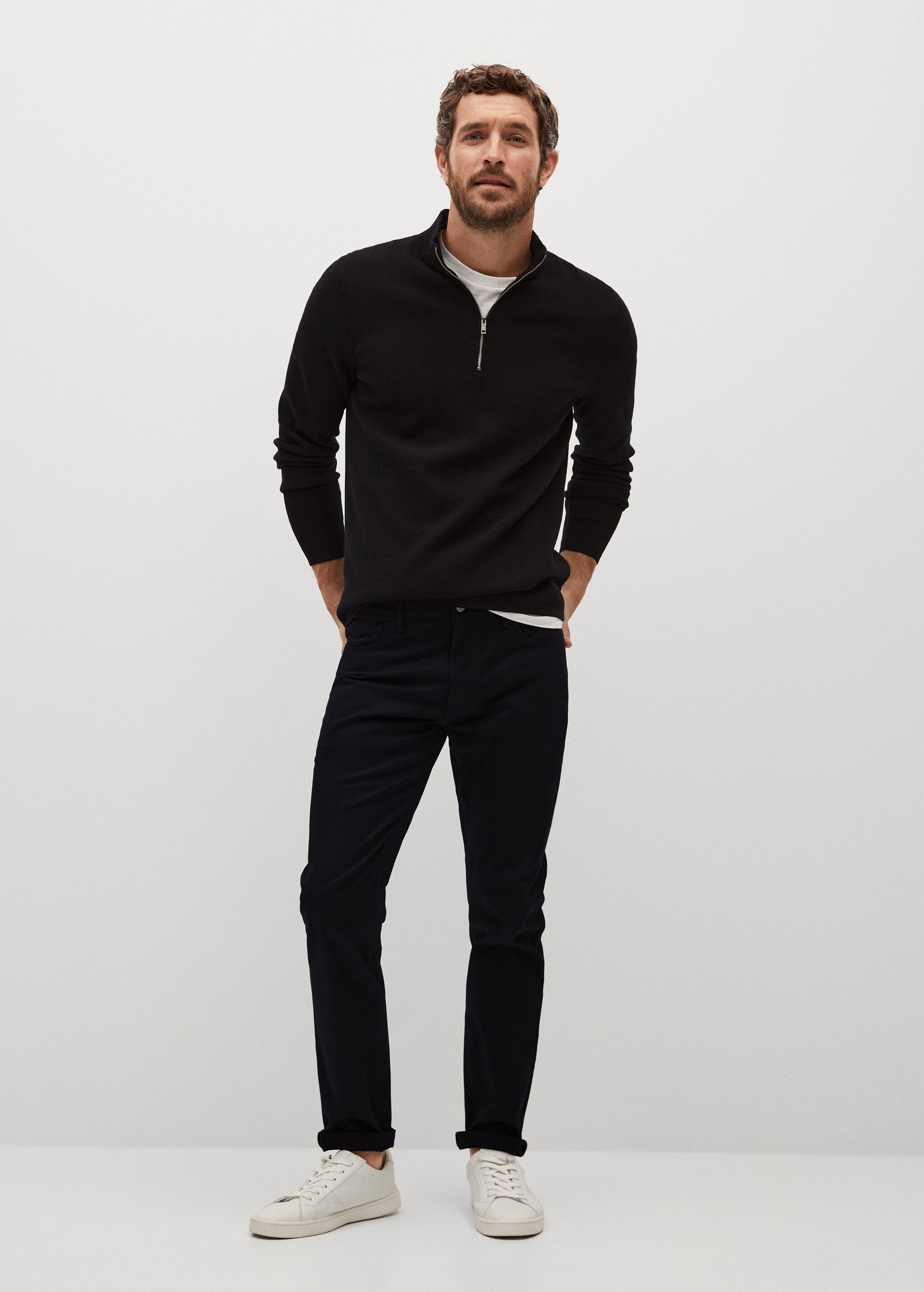 Keprové kalhoty džínového stylu slim fit - Celkový náhled