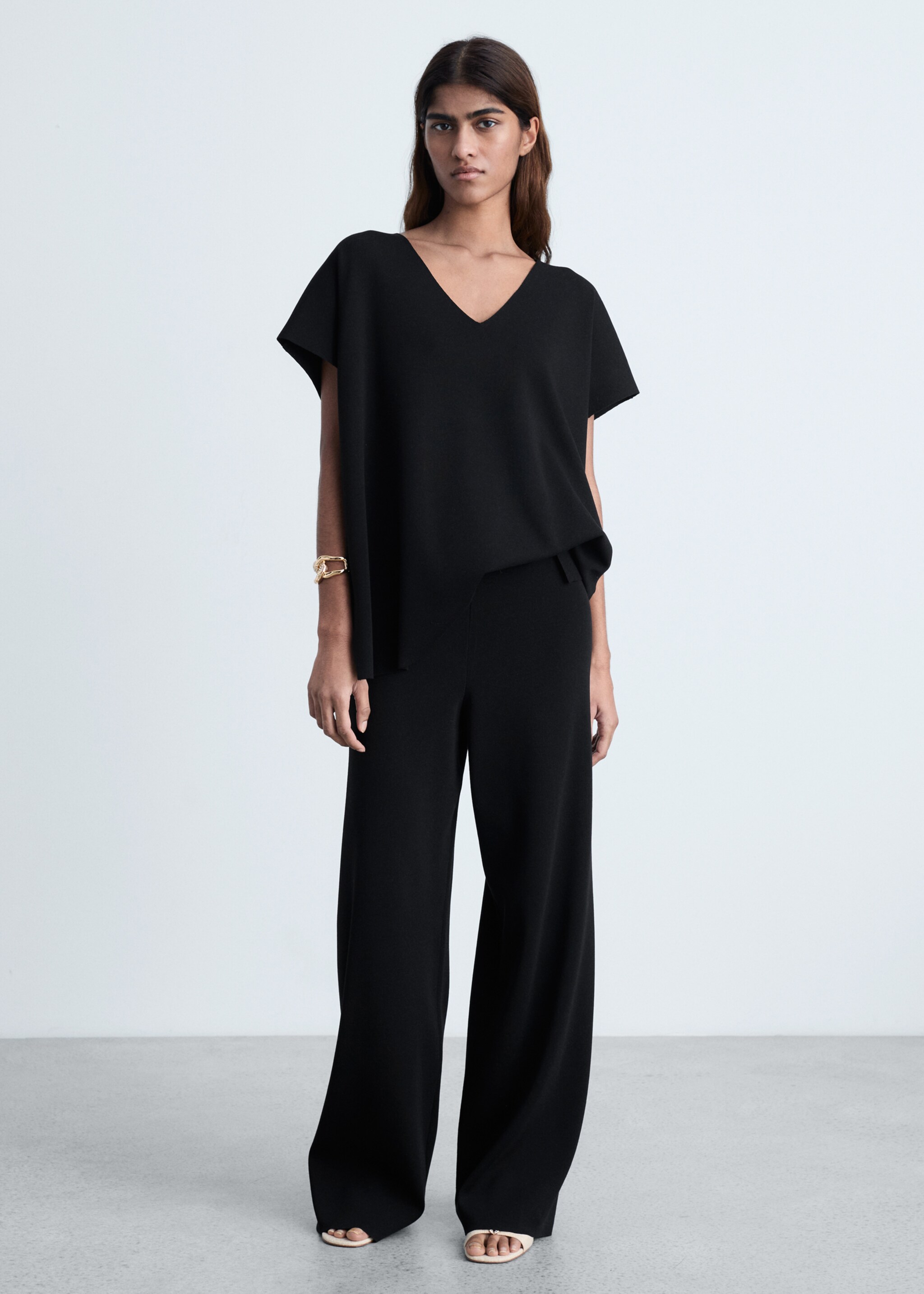 Top punt escot en punta - Pla general, Negre. Ref: 87034064-00.