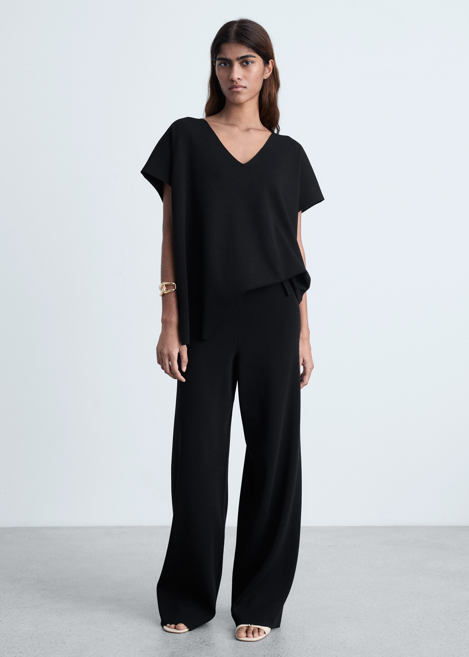 Top en maille col V - Plan général