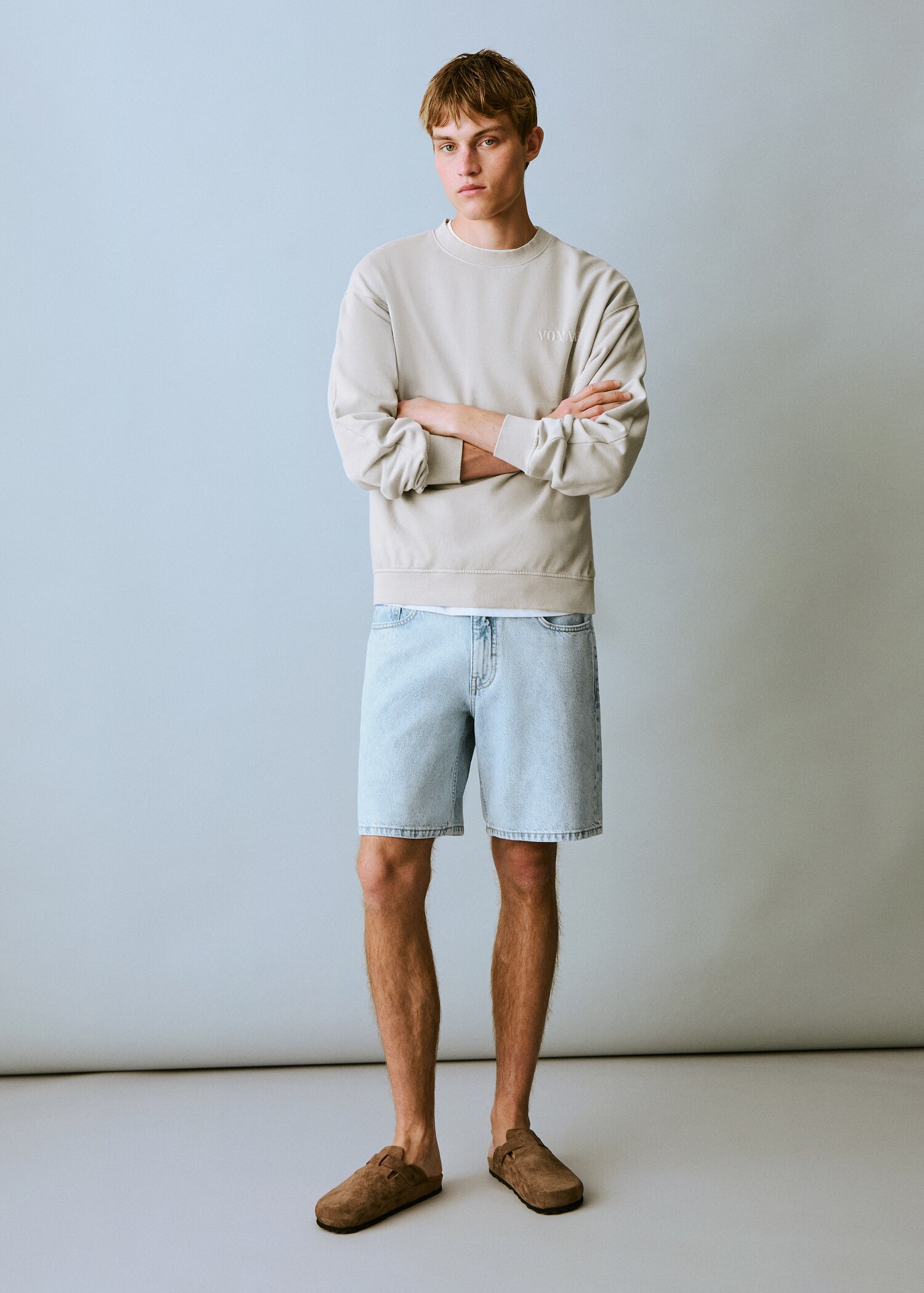 Bavlněná mikina s nápisem - Celkový náhled