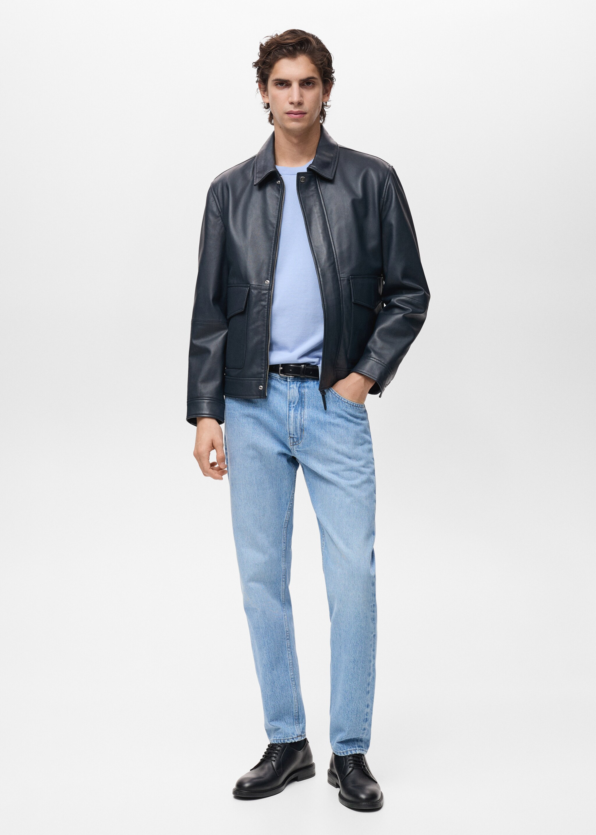 Jean selvedge tapered -fit - Plan général, Bleu moyen. Ref: 87034395-00.