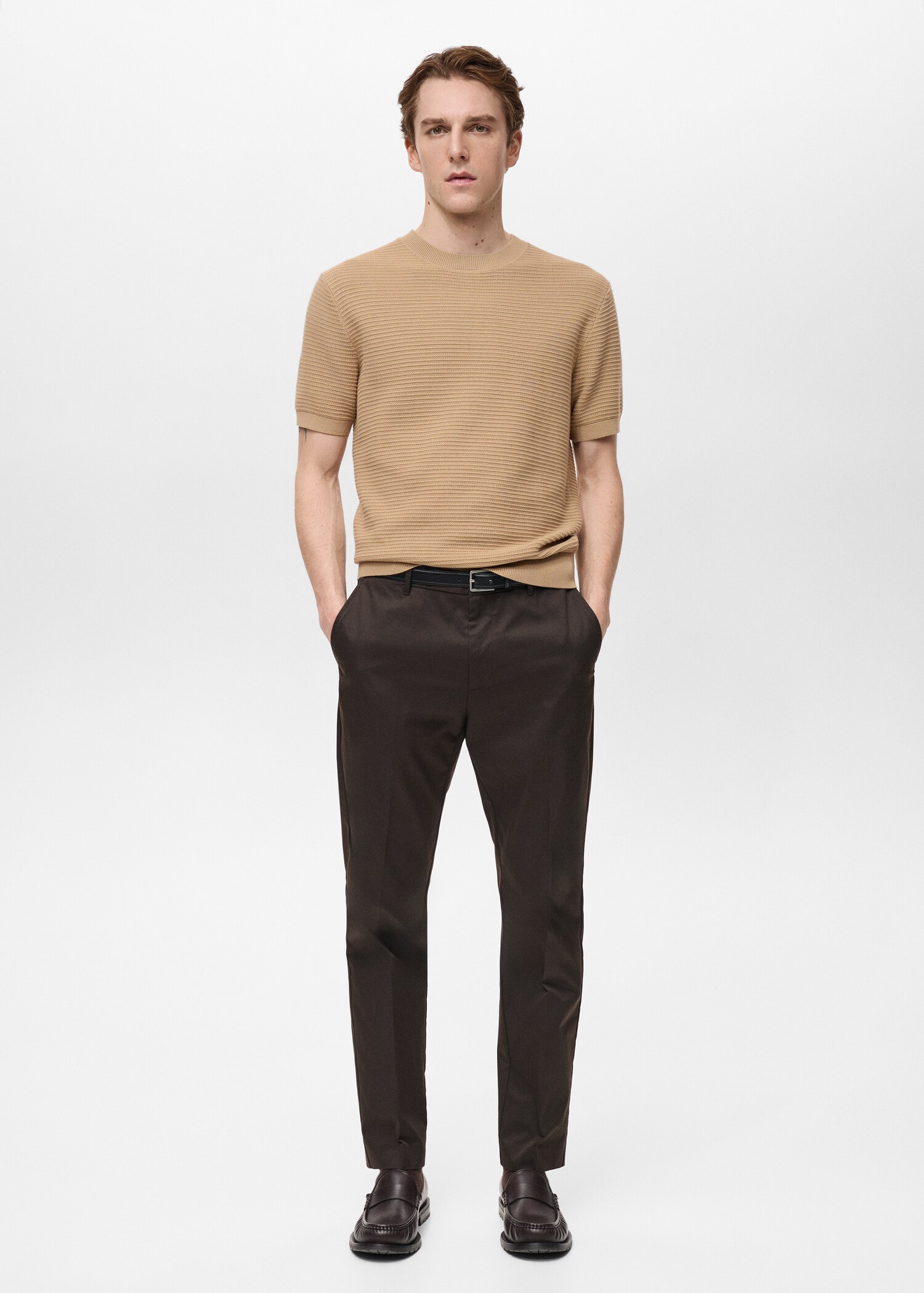 Structure thin knitwear t-shirt - General plane