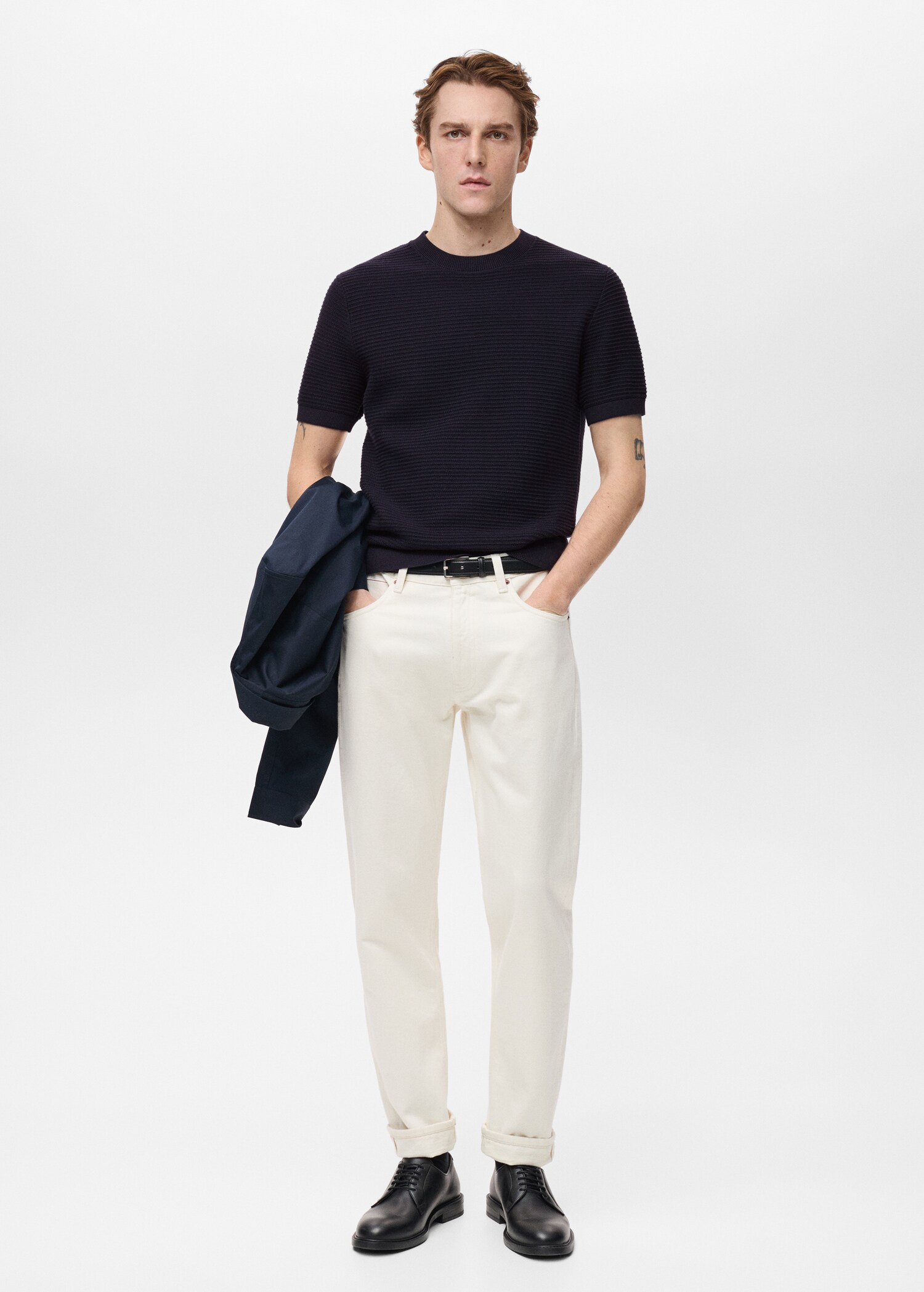 Structure thin knitwear t-shirt - General plane