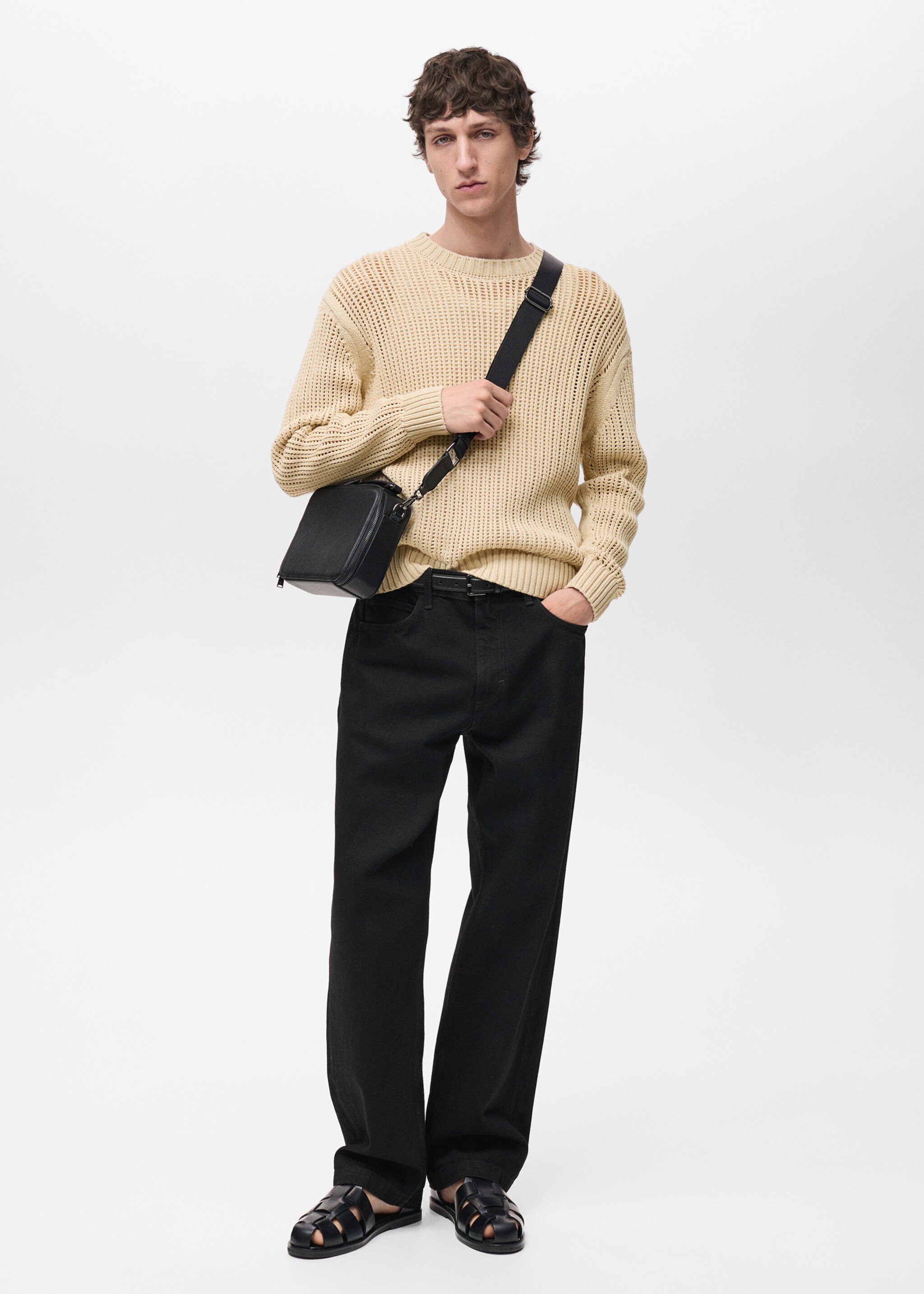 Loose-fit jeans - General plane, Black denim. Ref: 87034418-00.