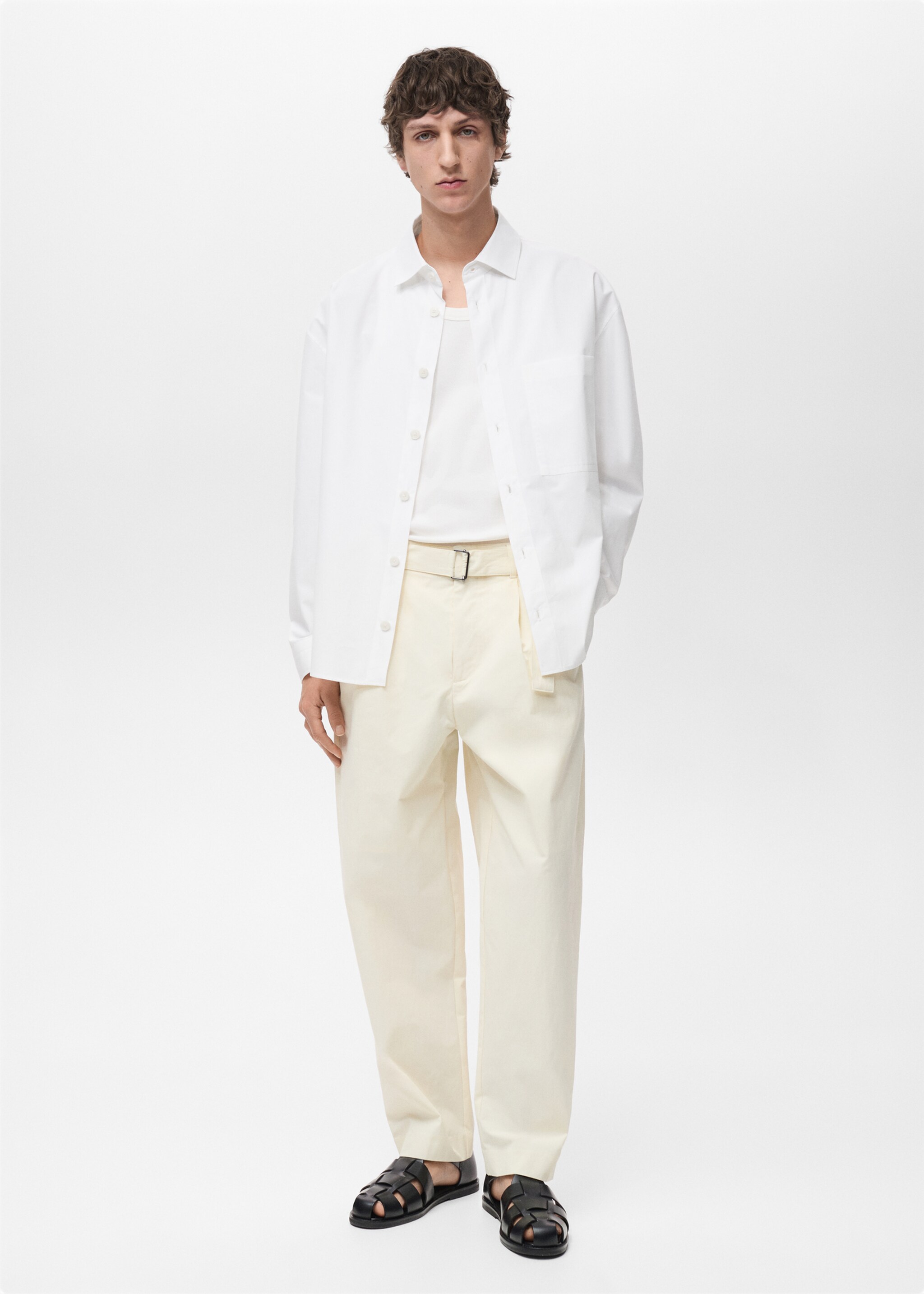 Chemise 100 % coton relaxed fit - Plan général, Blanc. Ref: 87034424-00.