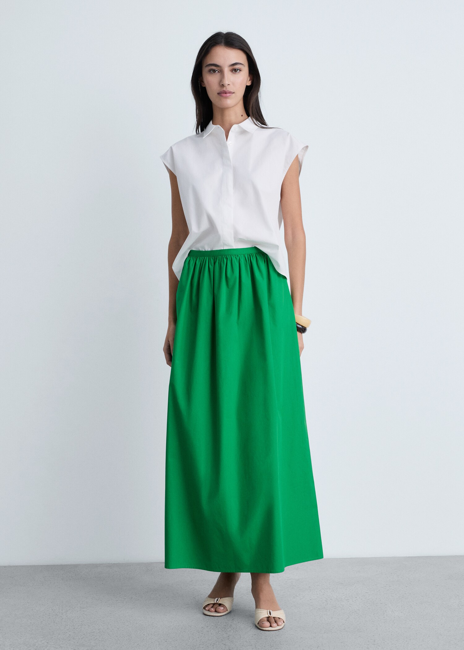Flared cotton skirt - General plane