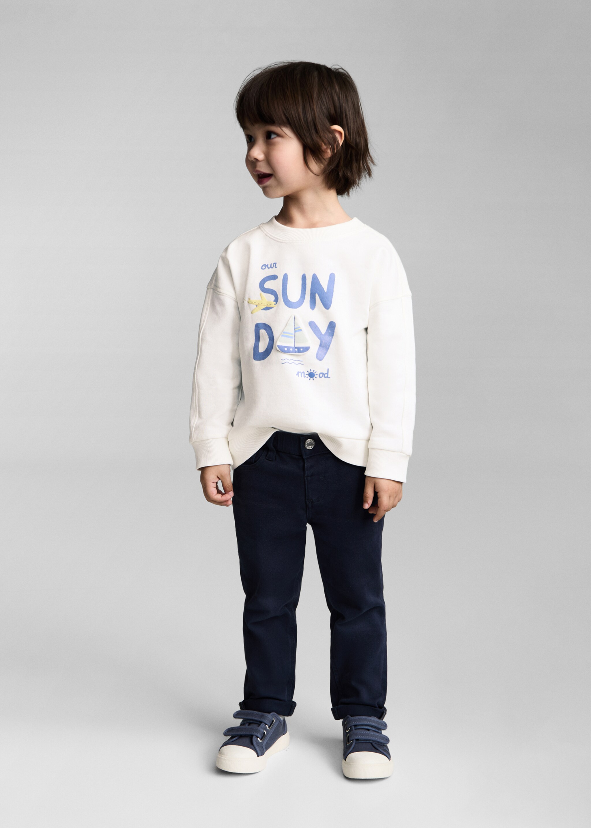 Sweater message imprimé - Plan général, Blanc cassé. Ref: 87034789-00.