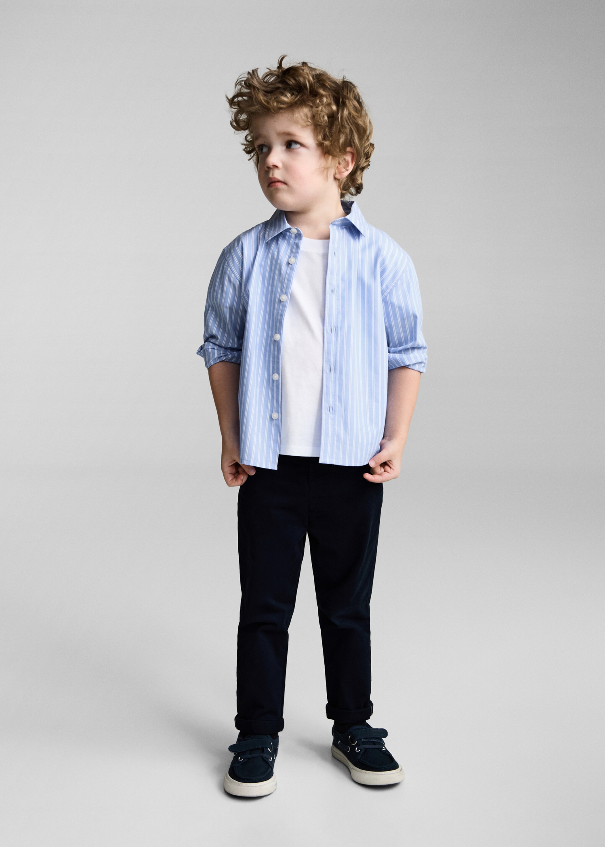 100% cotton striped shirt - General plane, Sky Blue. Ref: 87034792-00.