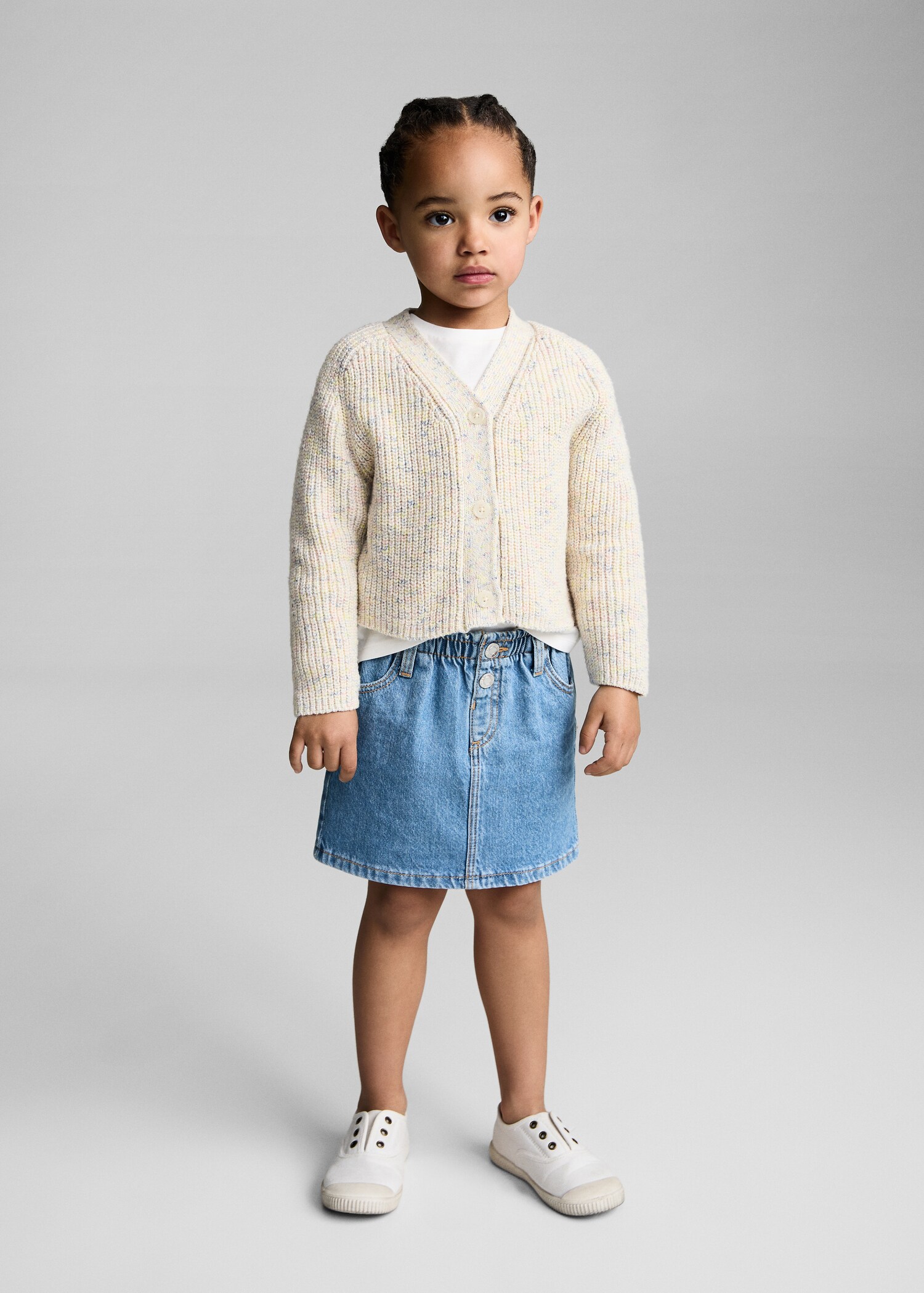 Flecked knit cardigan - General plane