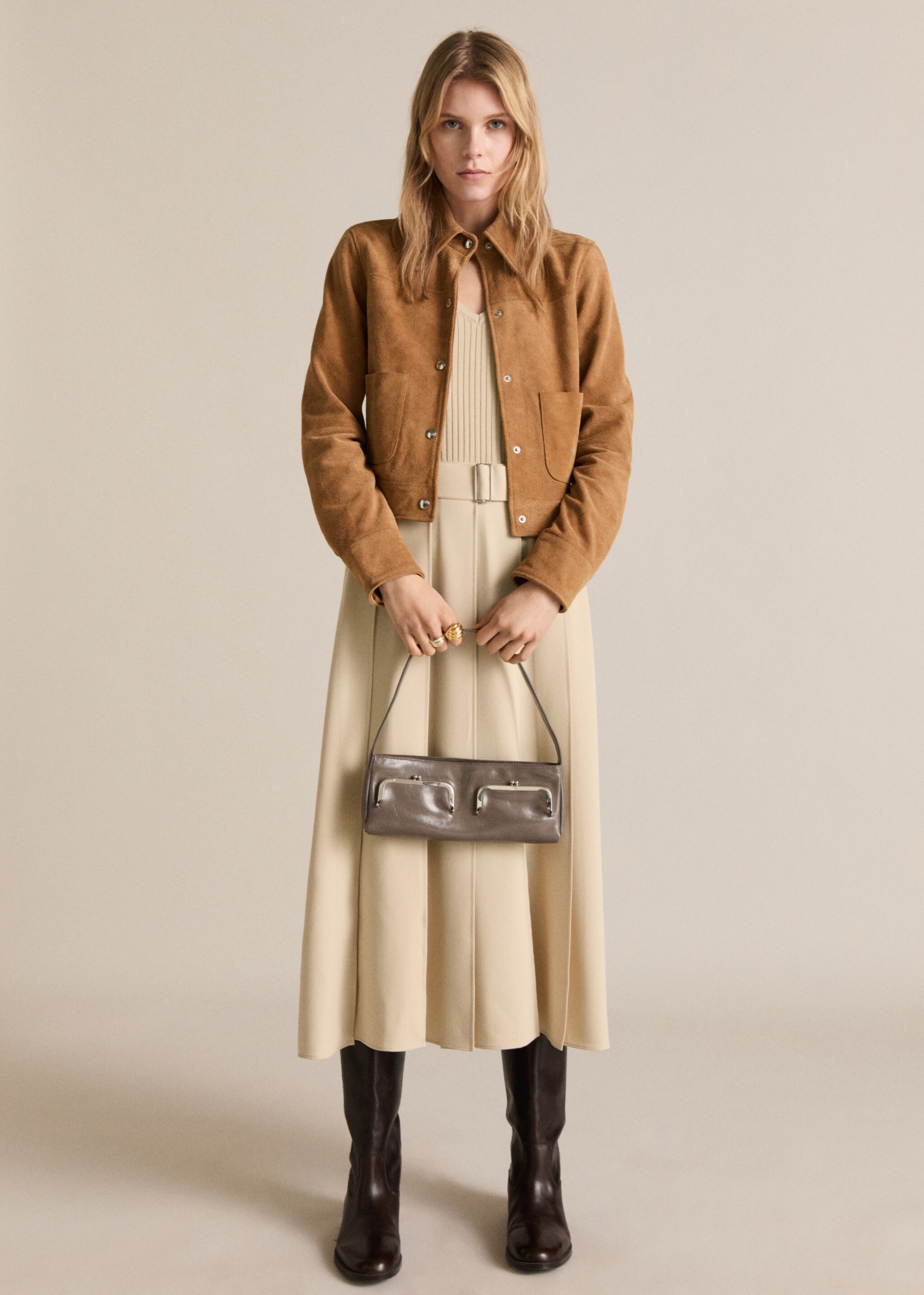 Suede leather jacket - General plane, Medium Brown. Ref: 87034805-00.