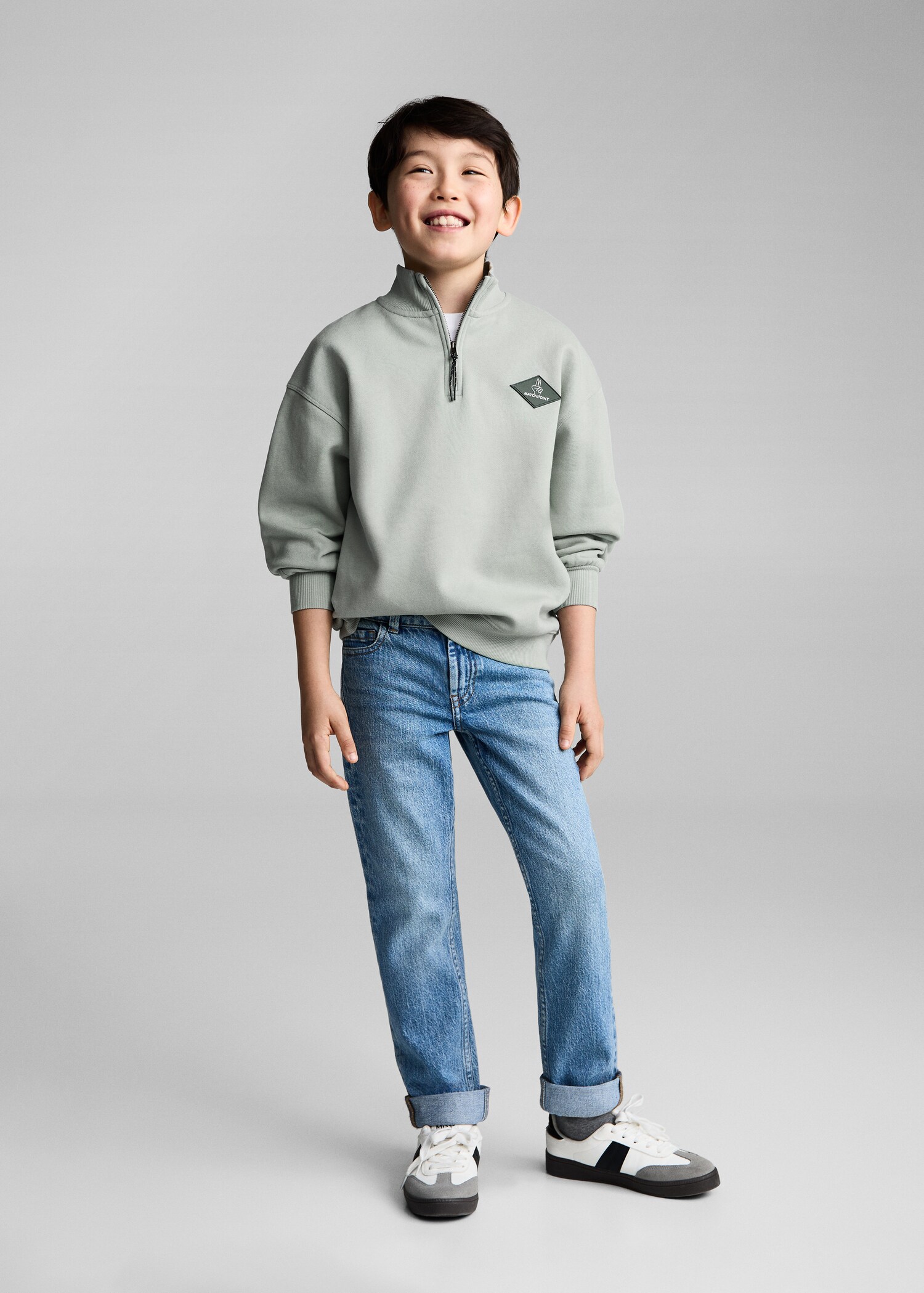 Baumwoll-Sweatshirt mit Reißverschluss - Allgemeine Ansicht