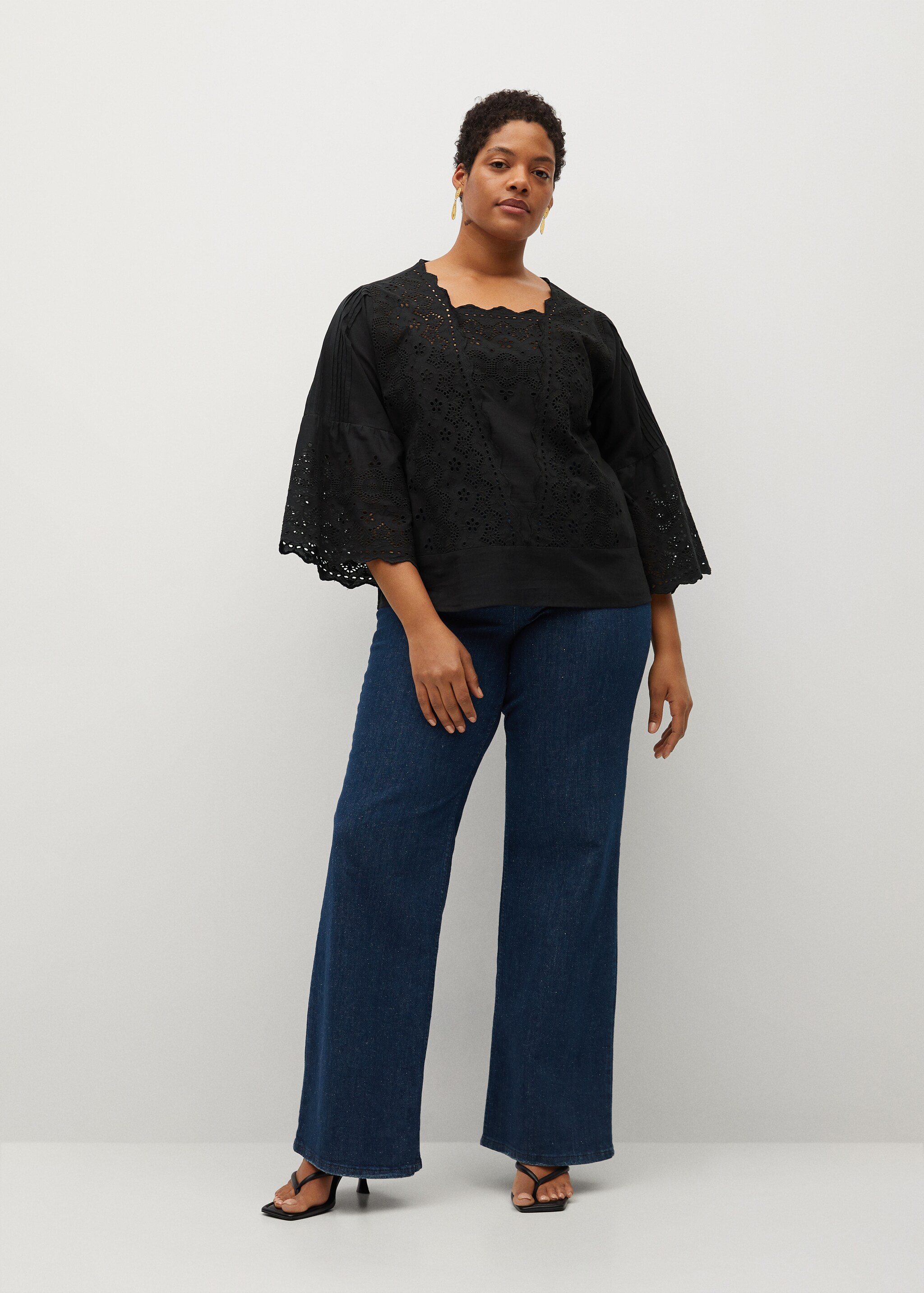 Openwork cotton blouse - General plane