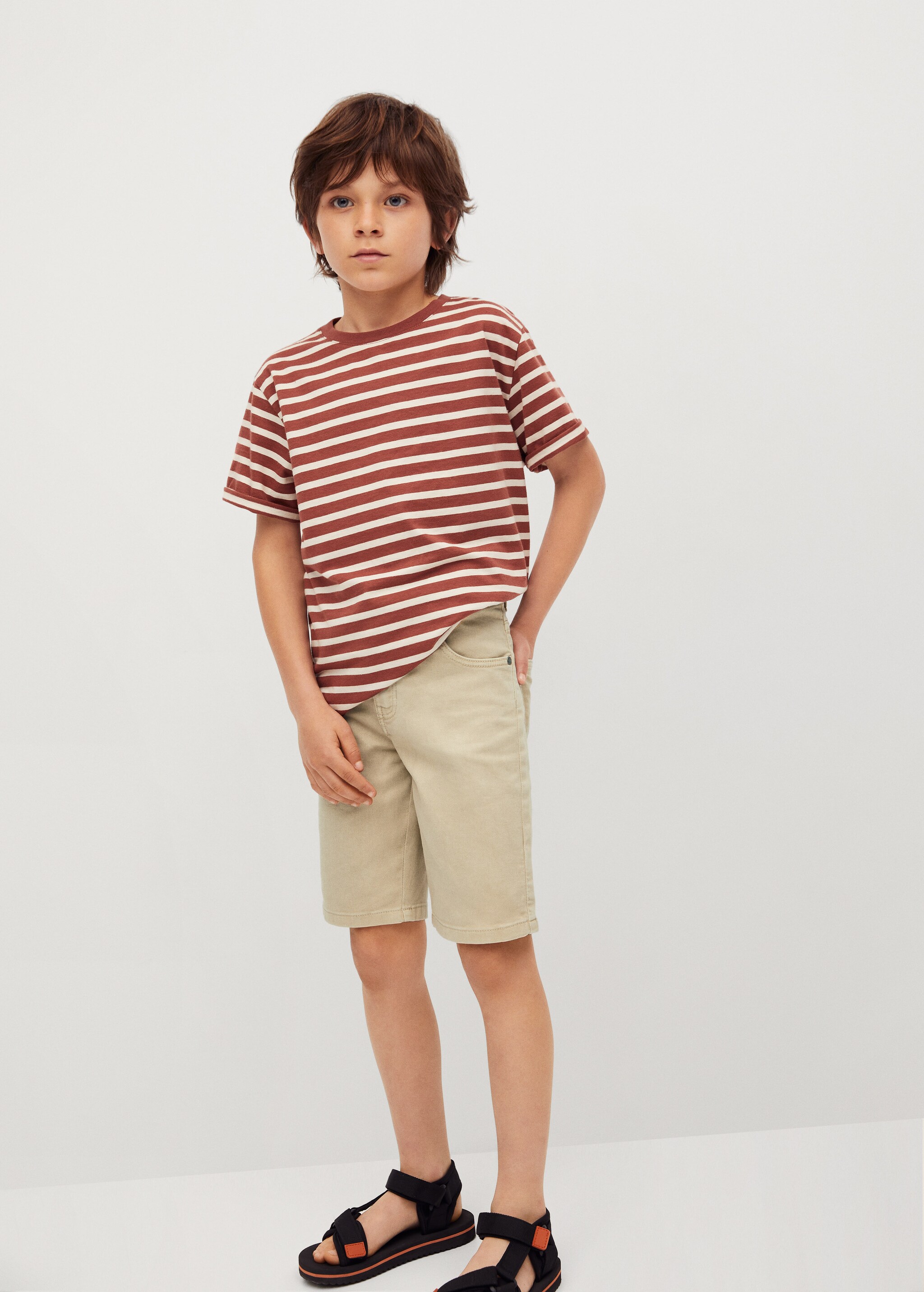 Straight cotton Bermuda shorts - General plane