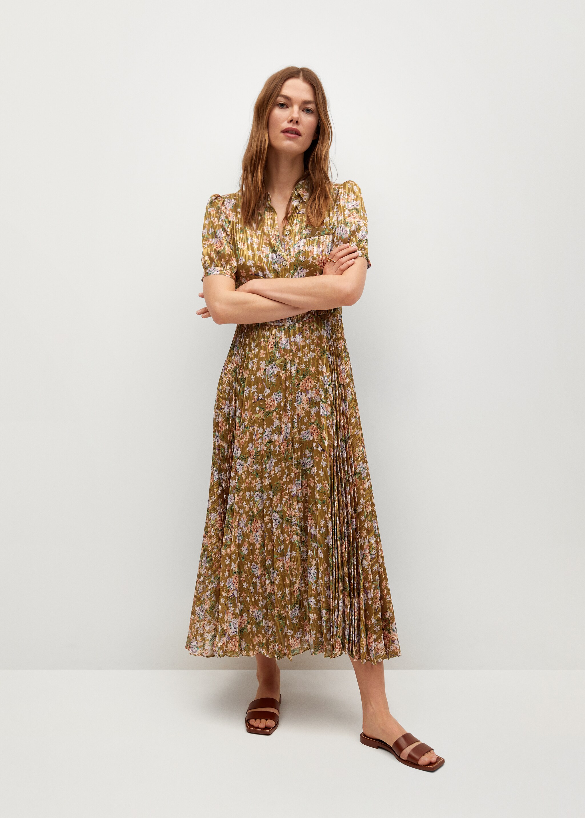 Lurex pleated dress - General plane