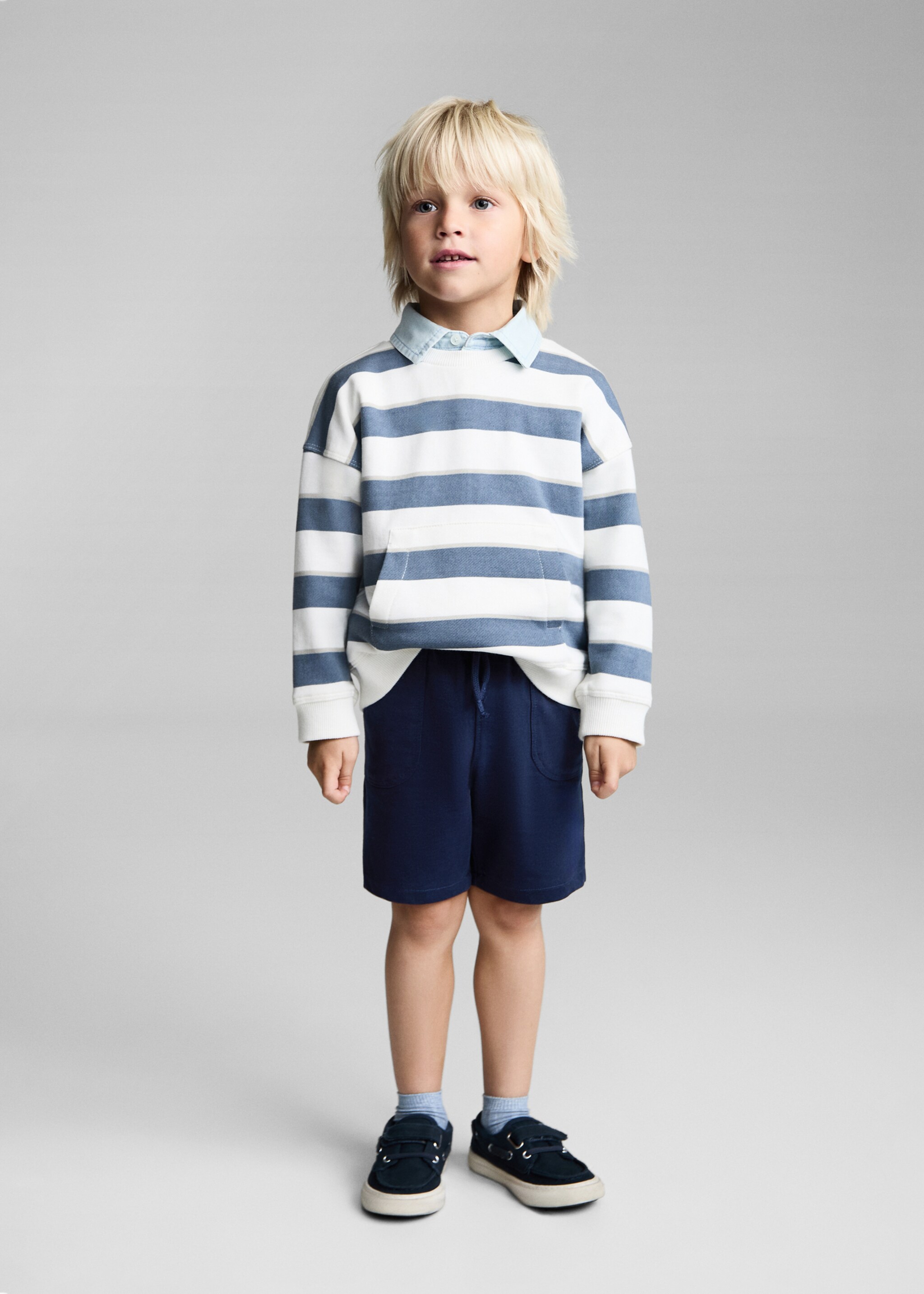 Katoenen bermuda met aansnoerkoord - Overzichtstekening, Donkermarine. Ref: 87035964-00.