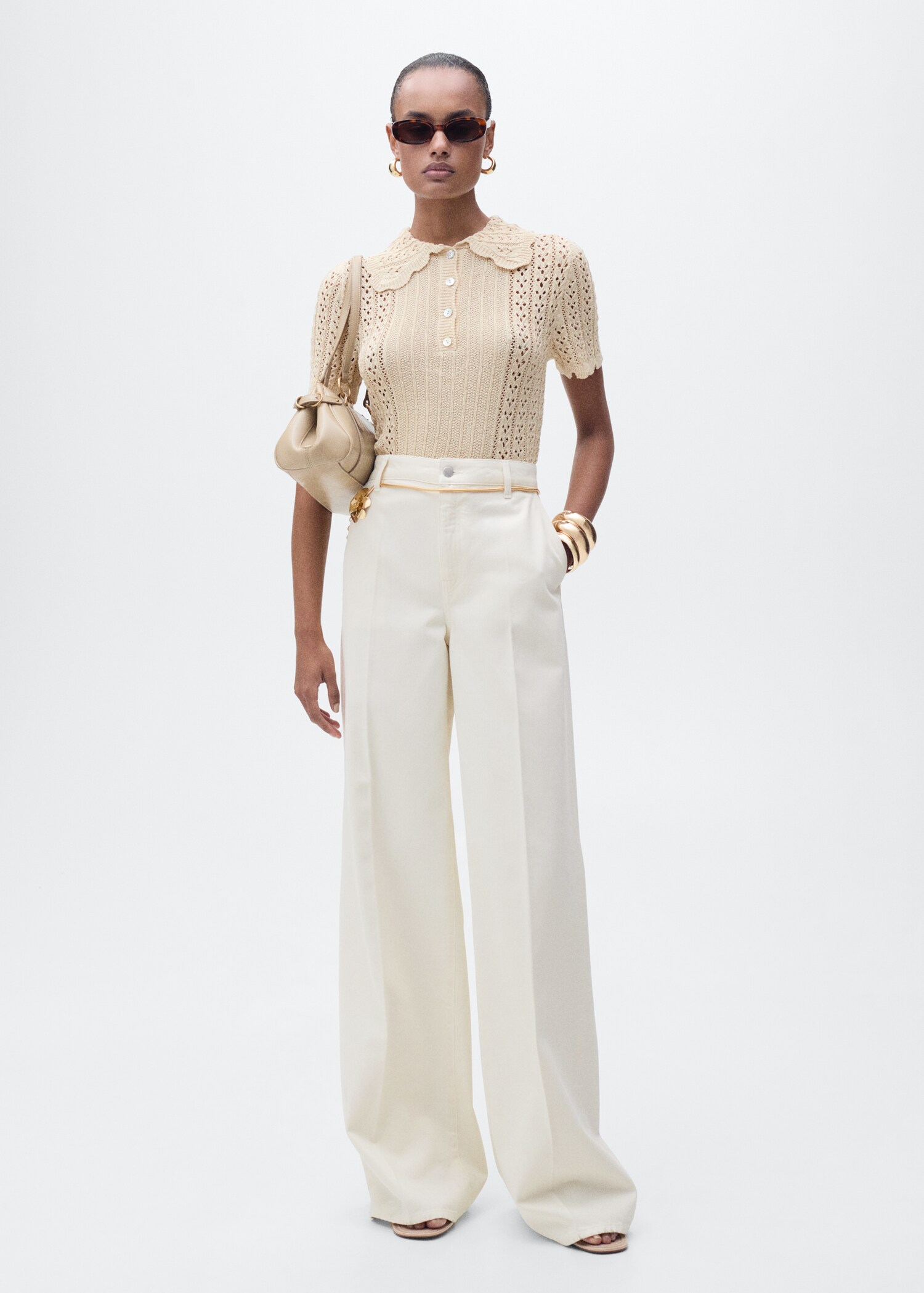 High-waisted wide leg jeans - General plane