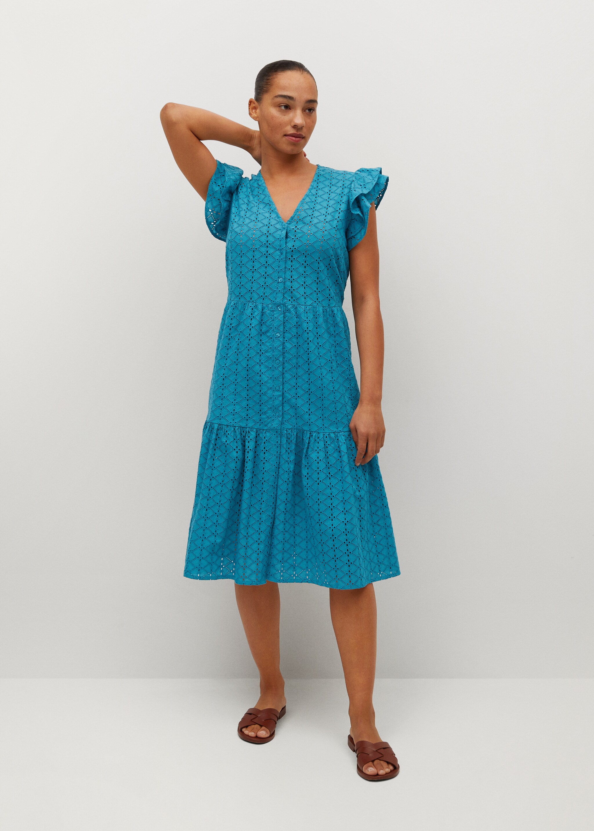 Vestido bordado algodón - Plano general