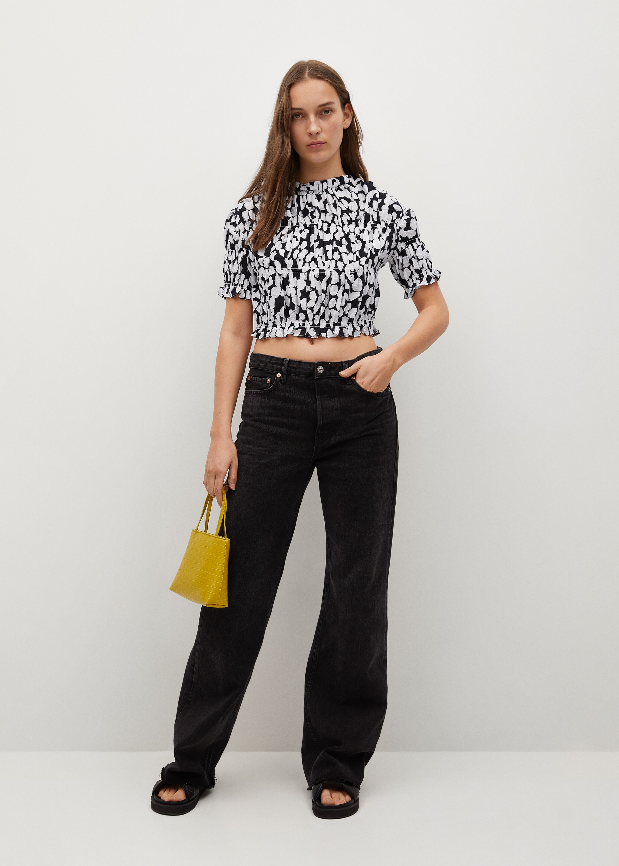 Crop top s nabíráním - Celkový náhled