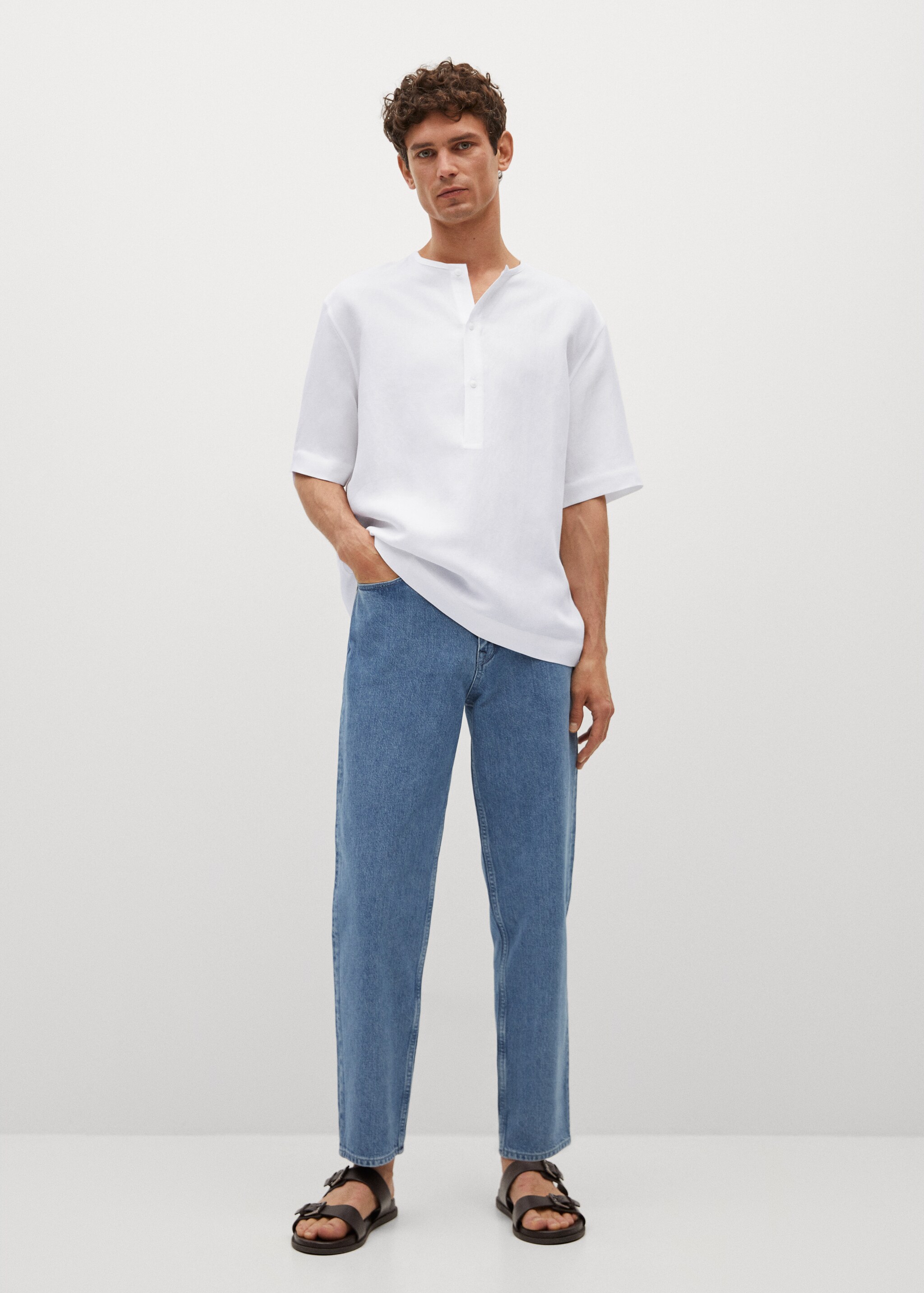 Camisa slim fit lyocell lino - Plano general