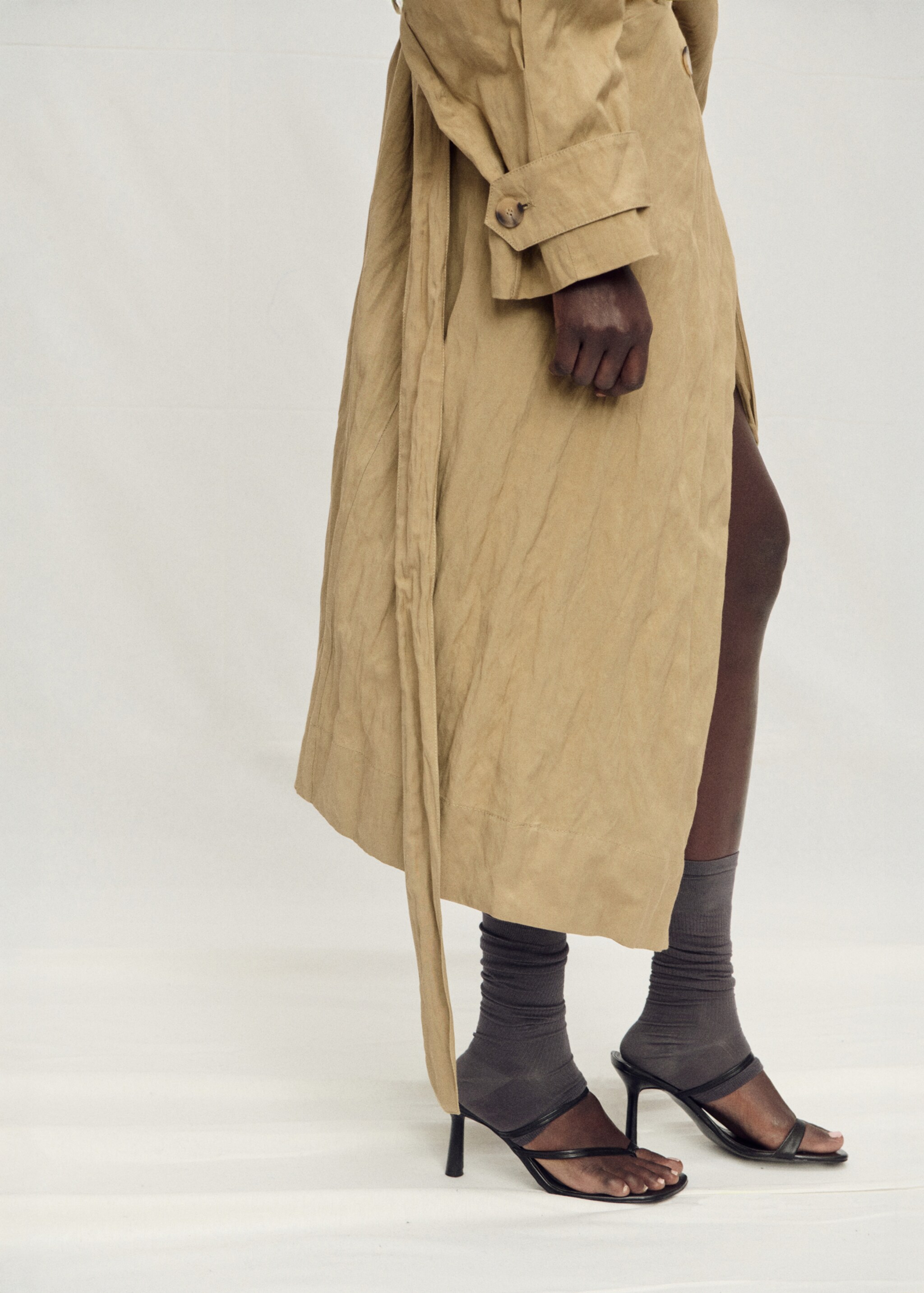 Long socks with opening - General plane, Charcoal. Ref: 87037711-00.