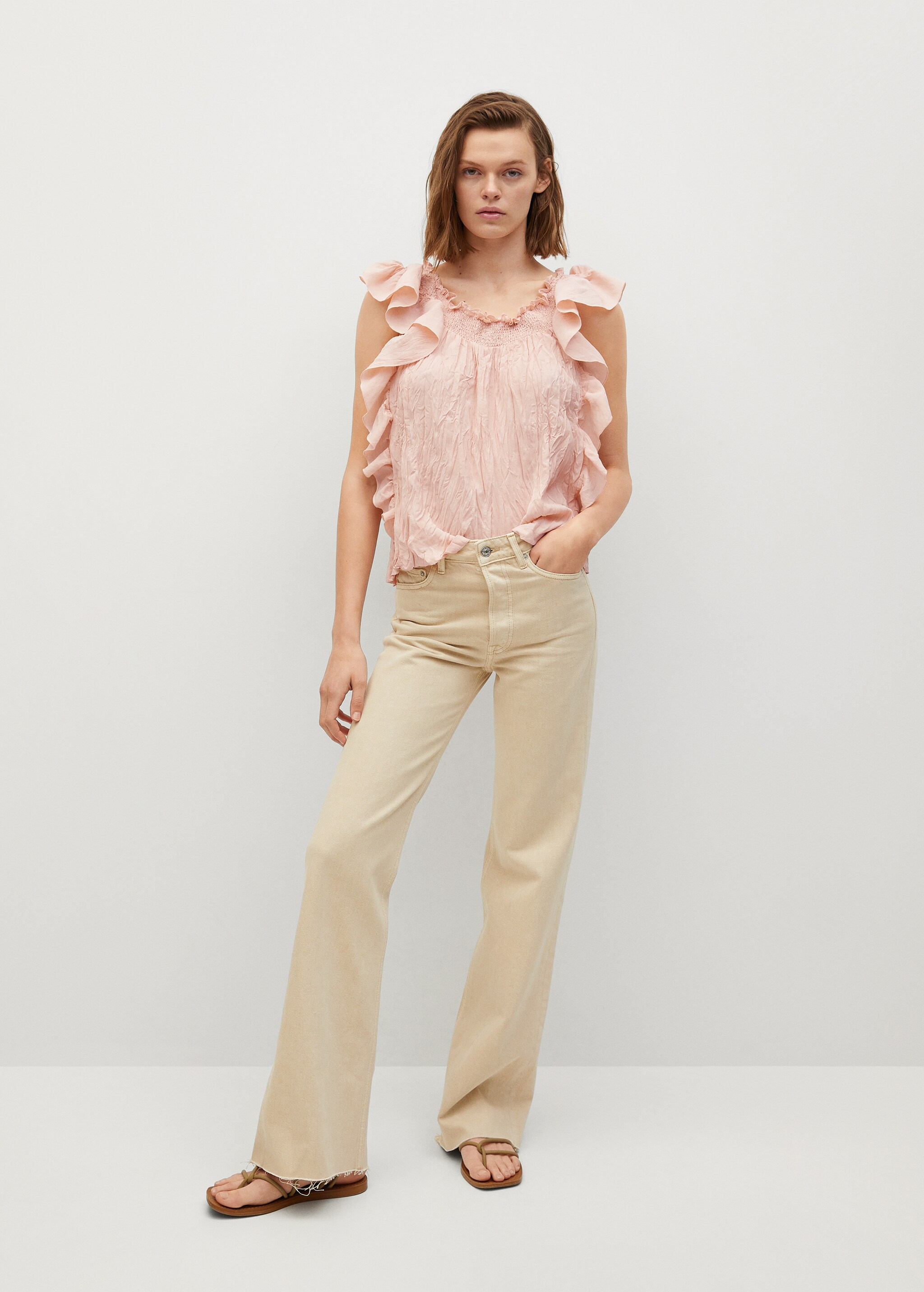 Blusa textura volantes - Plano general