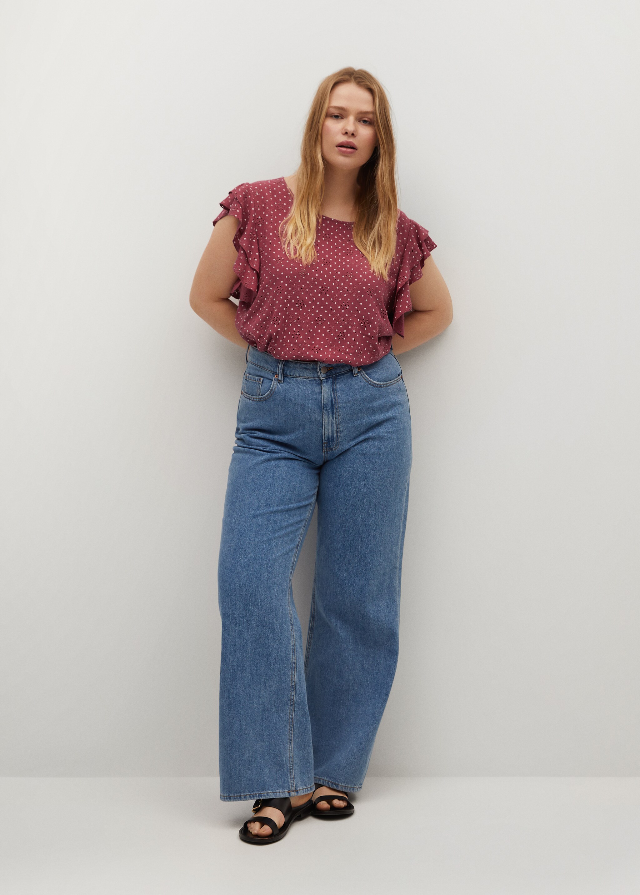 Blusa estampada bordada - Plano general
