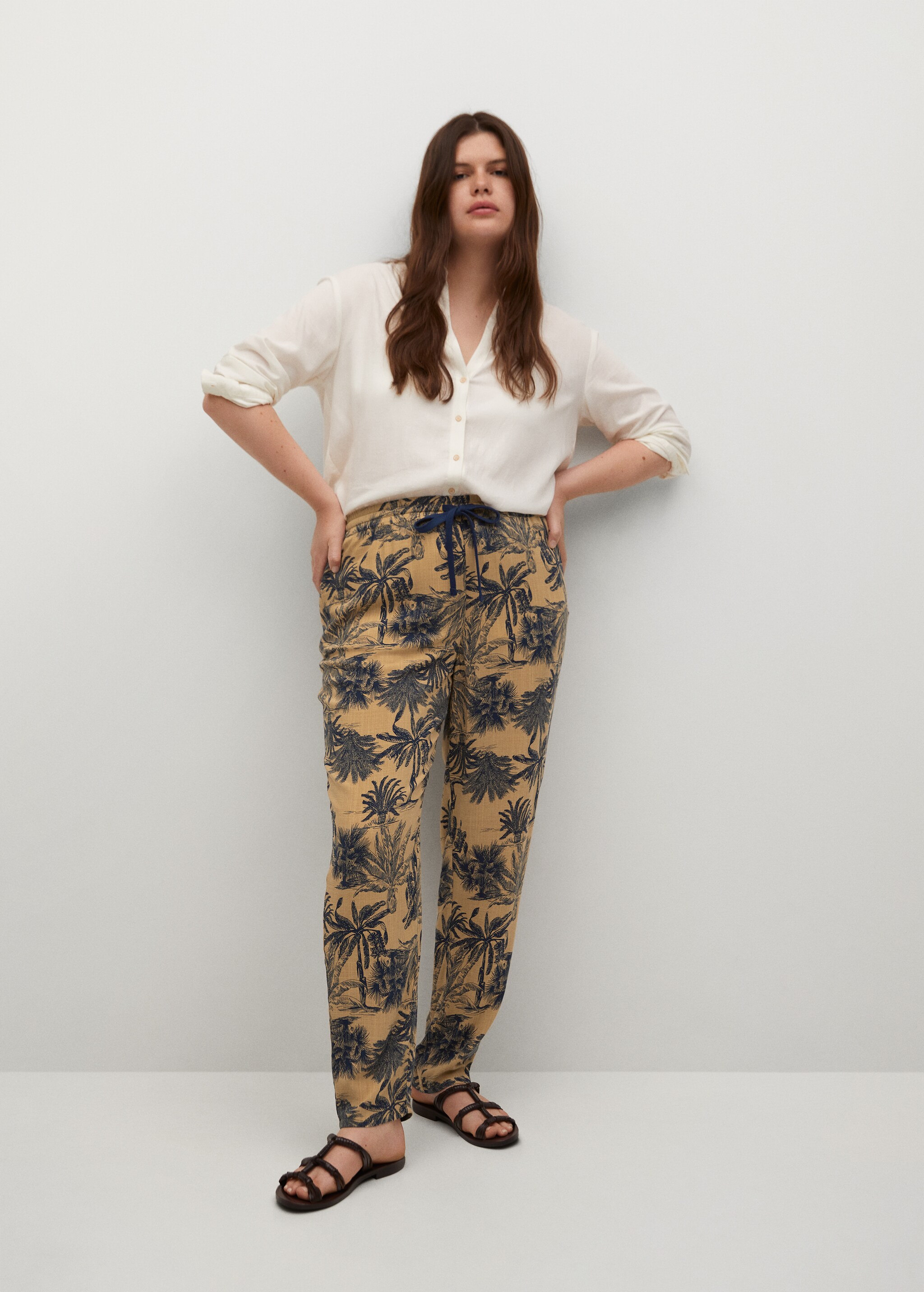 Flowy printed trousers - General plane