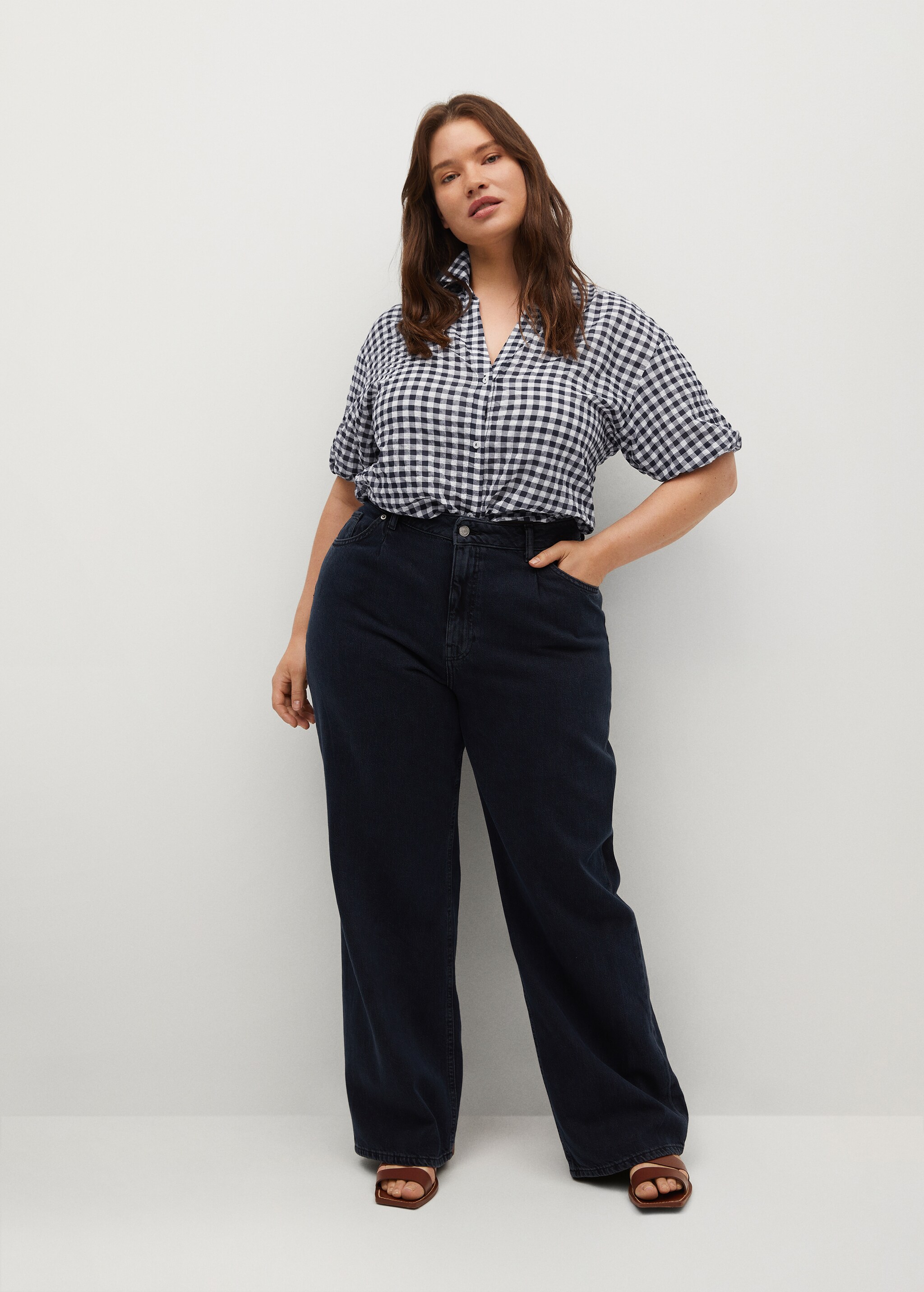 Blusa algodón cuadro vichy - Plano general