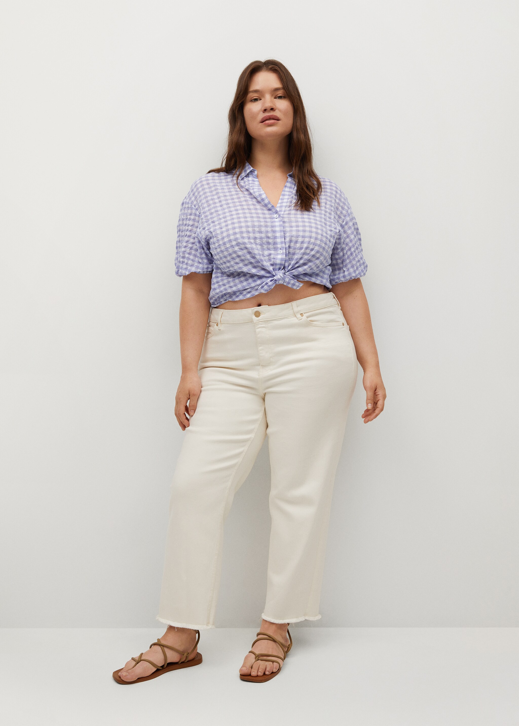 Blusa algodón cuadro vichy - Plano general