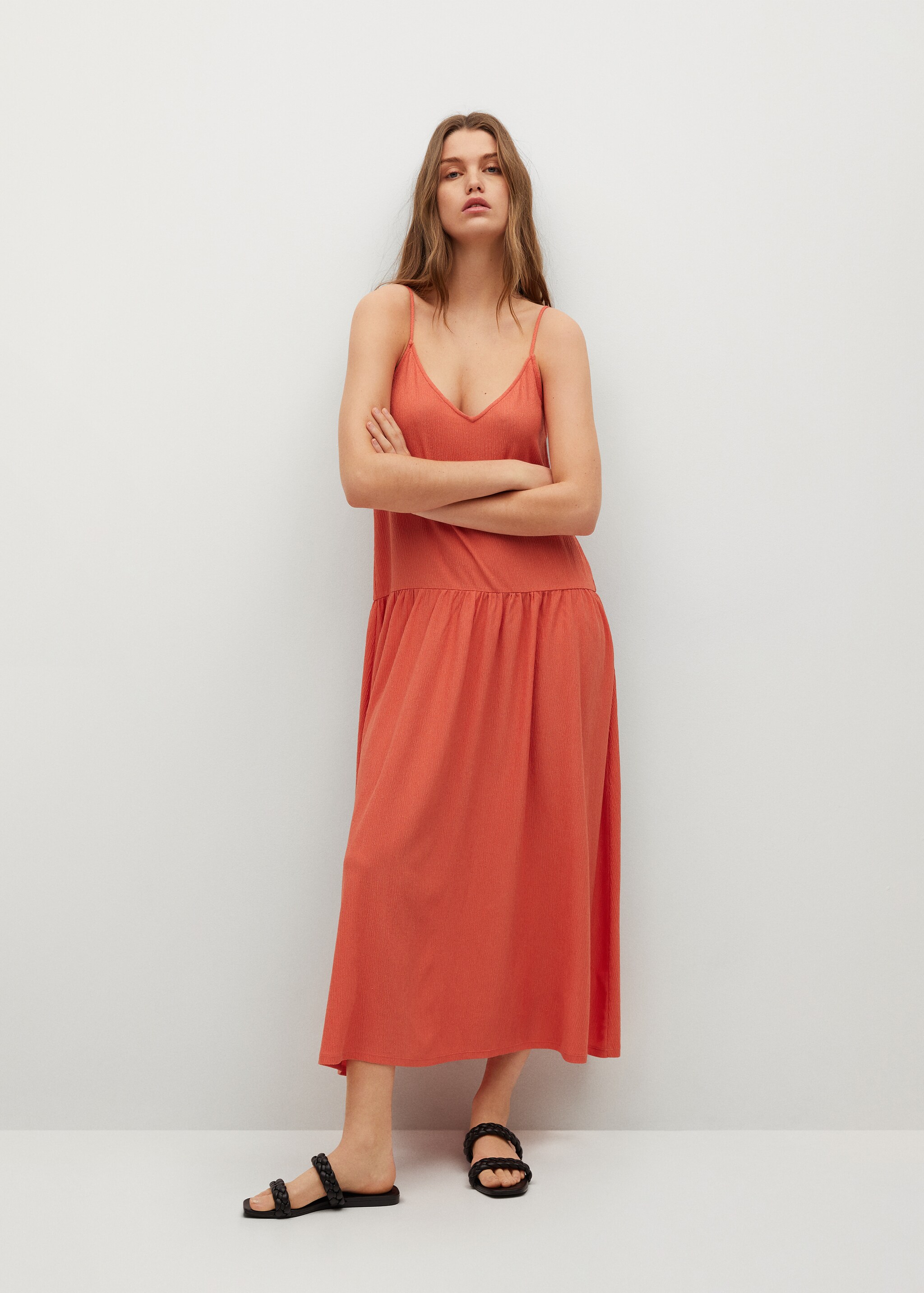 Textured midi dress - General plane