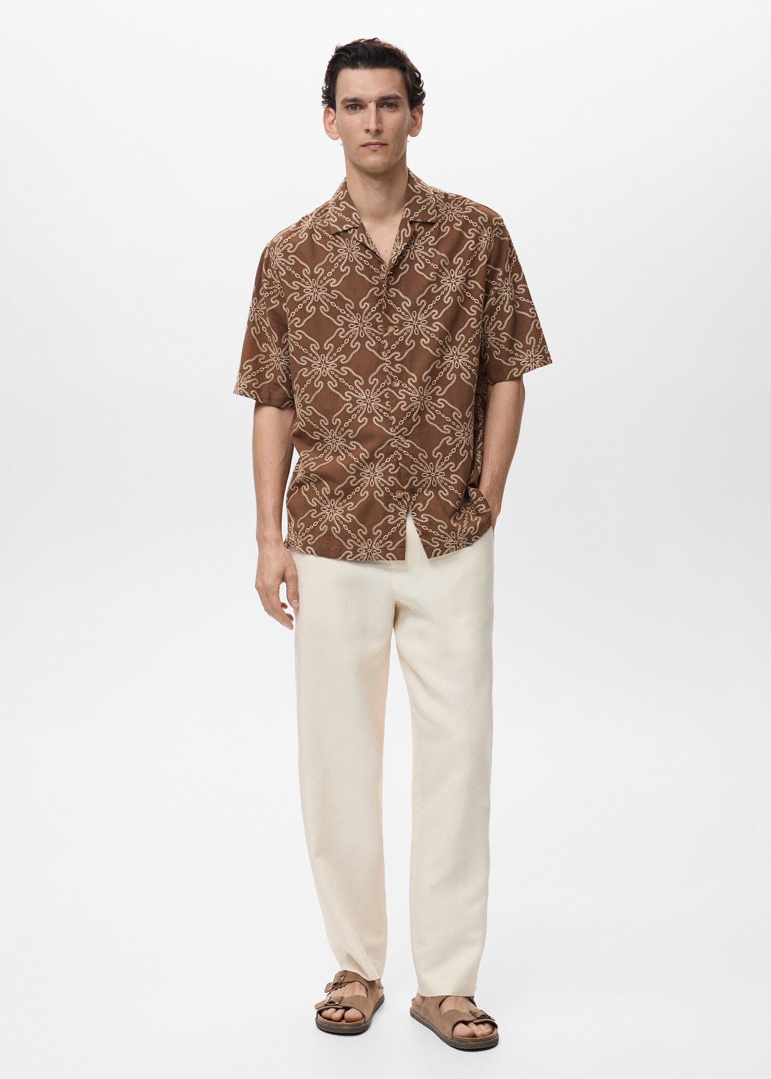 Short-sleeved embroidered shirt - General plane