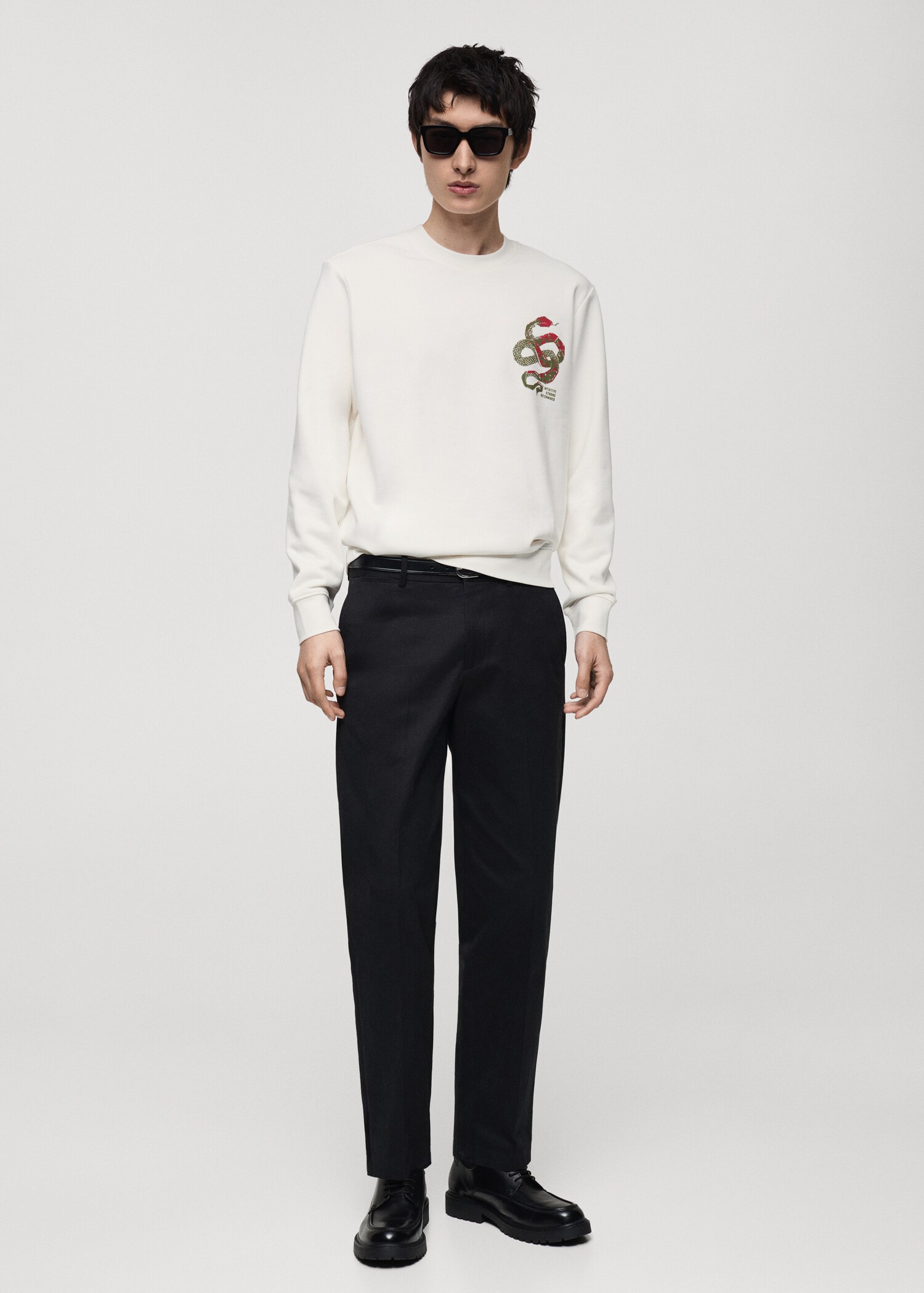 Sweatshirt aus 100 % Baumwolle mit Grafik-Print auf Brusthöhe - Allgemeine Ansicht